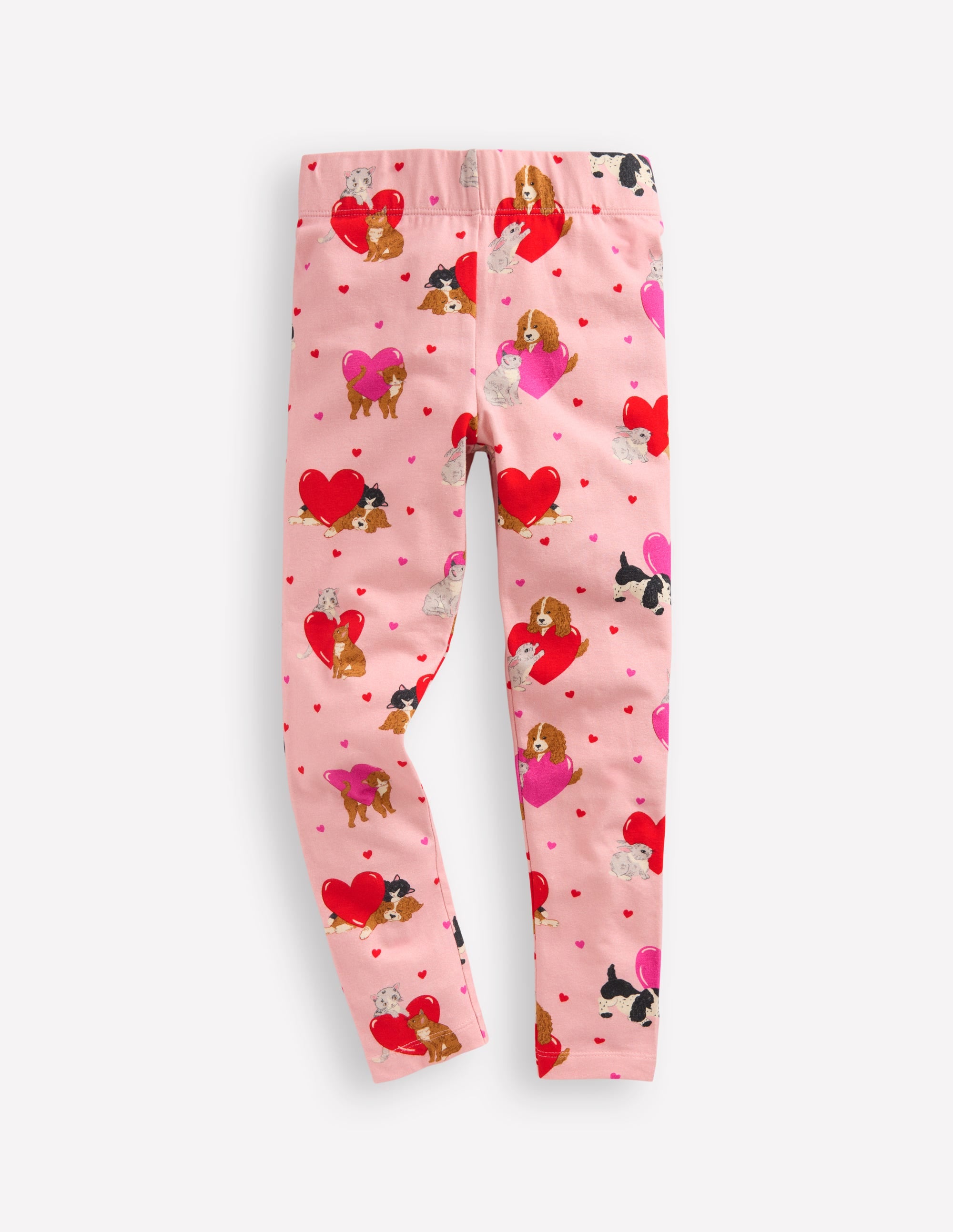 Legging pour tous les jours fun-Animaux de la Saint-Valentin rose craie - Image 1