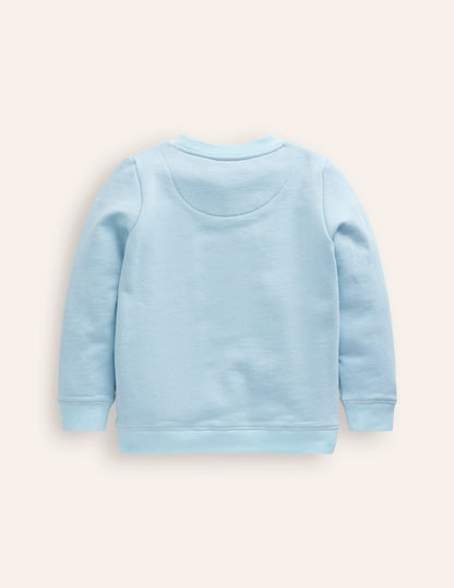 Sweatshirt mit Applikation-Vintage-Blau Karussell