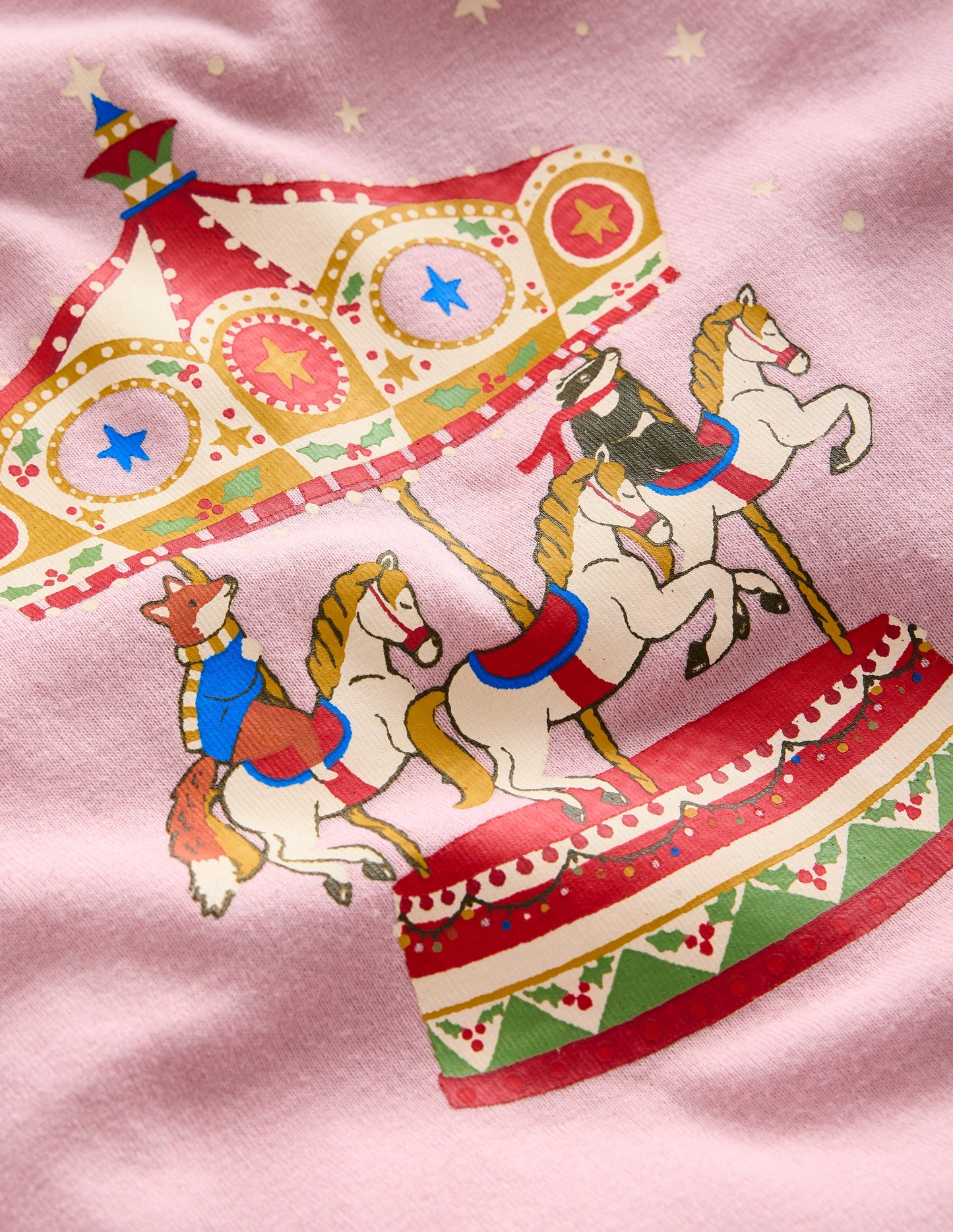 Twin Pack Snug Pyjamas-Vintage Pink Carousel