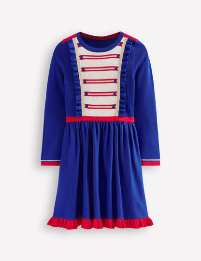 Robe Casse-noisette en maille-Bleu Marine Collège