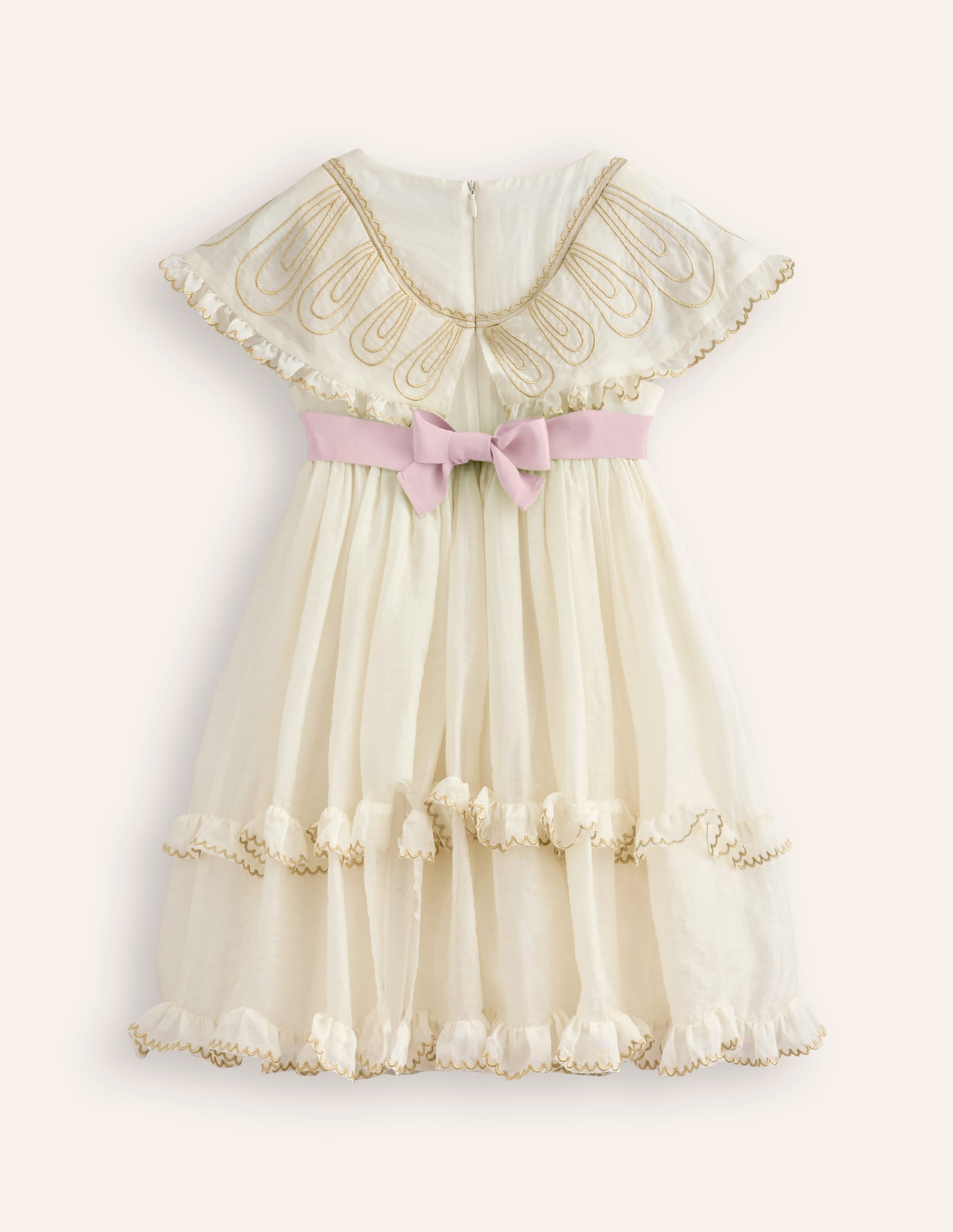 Organza Angel Ruffle Dress-Ivory - Image 2