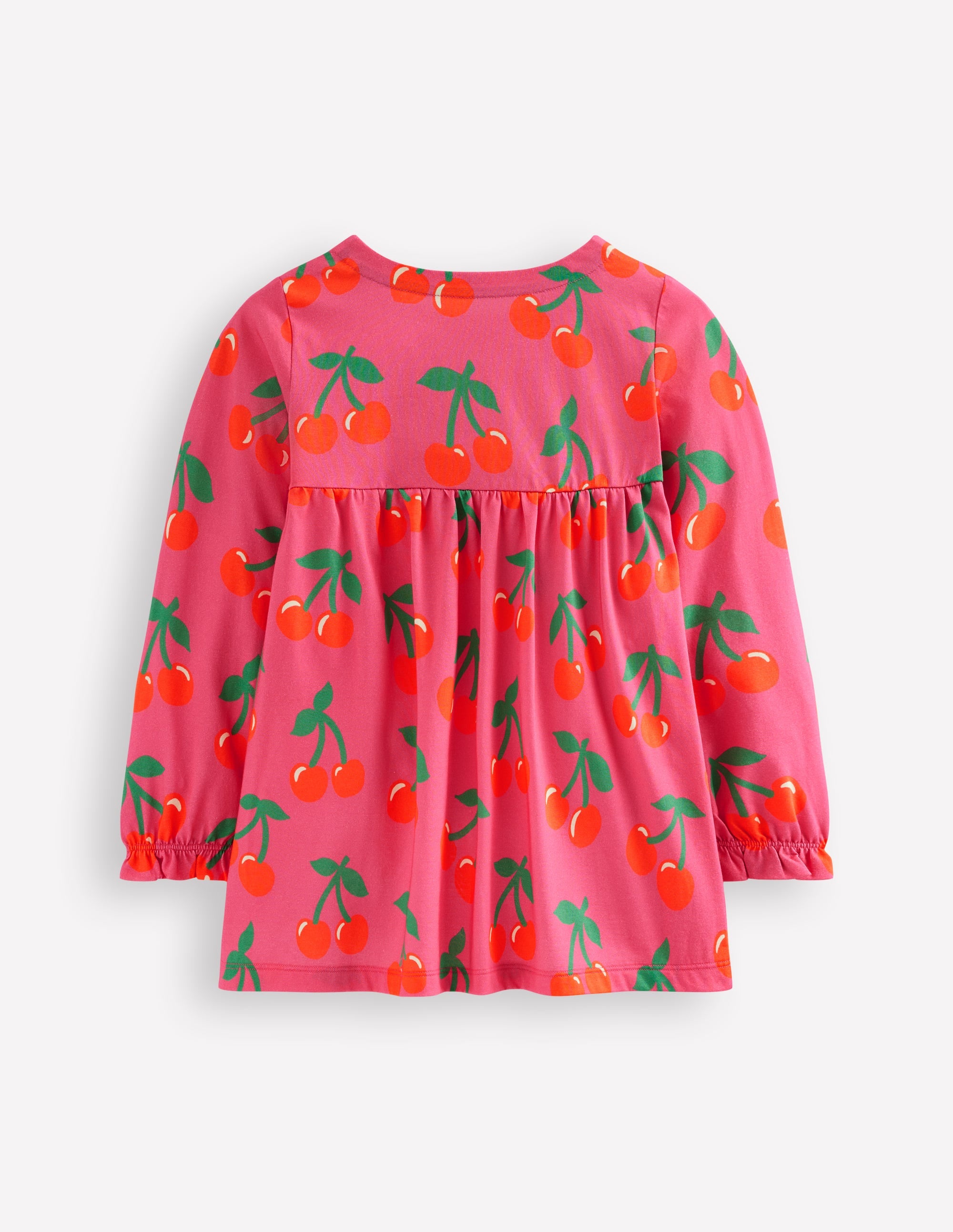 Long Sleeve Printed Tunic-Sorbet Pink Cherries - Image 2