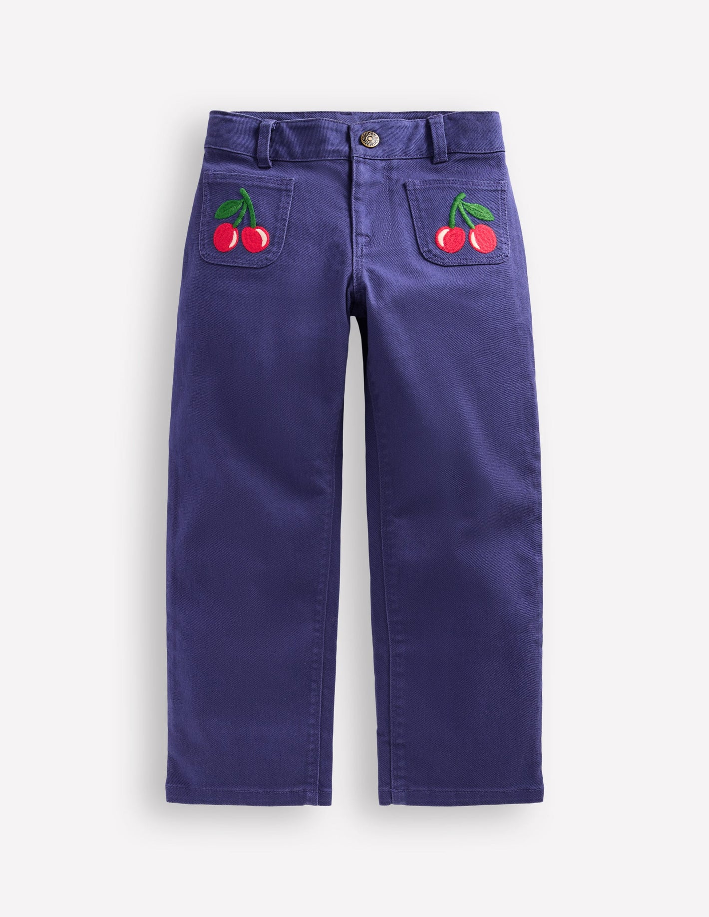 Pantalon à poche plaquée-Cerises bleu tribord