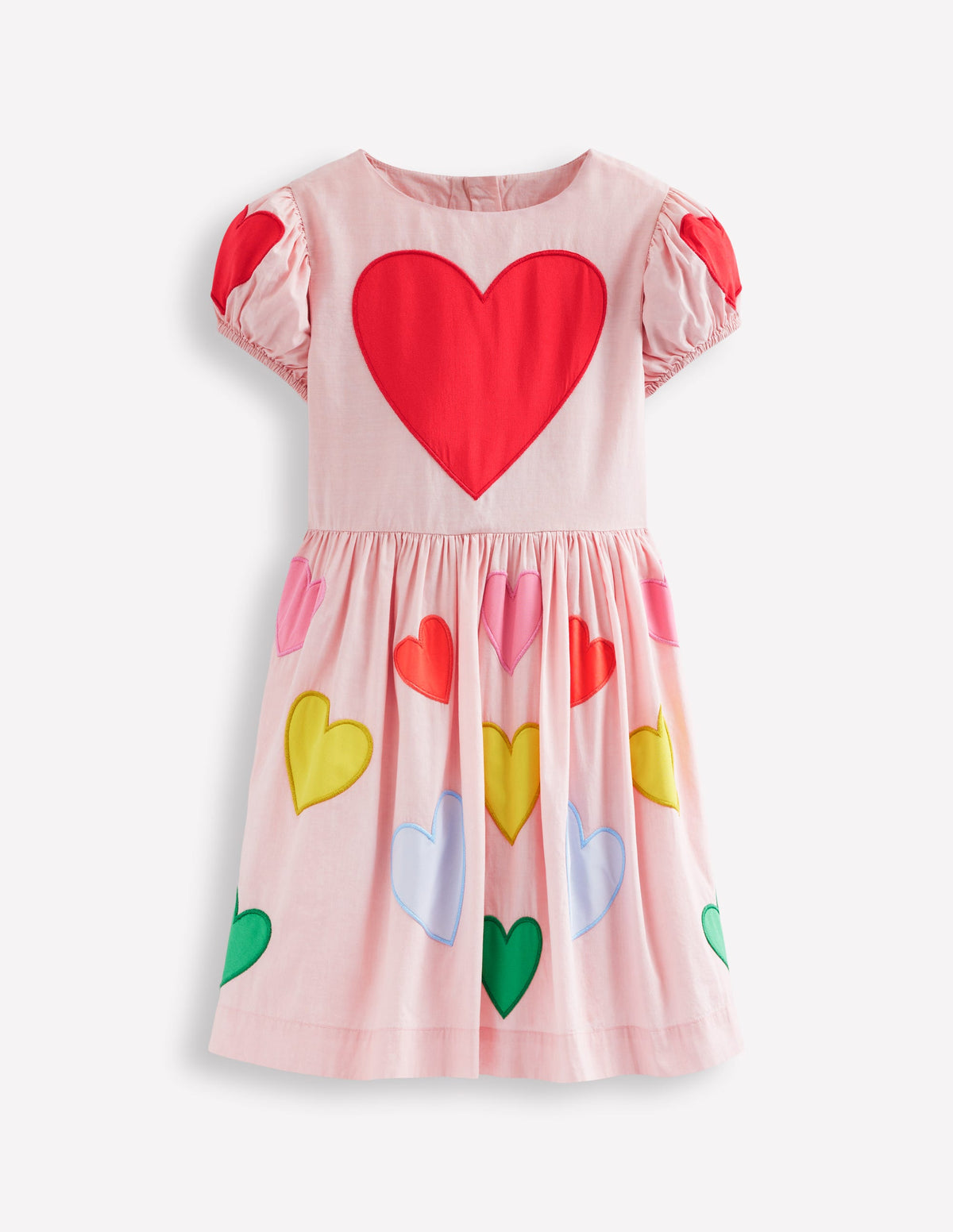 Herzkleid mit Puffärmeln-Hellrosa Herzen - Image 1