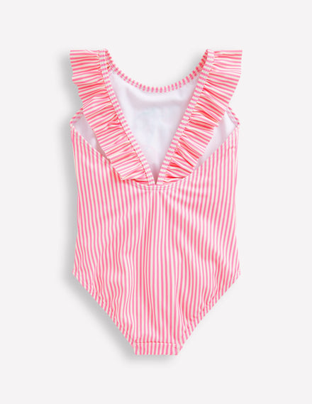 Maillot de bain Hallie à bretelles volantées-Cerise rose cosmos