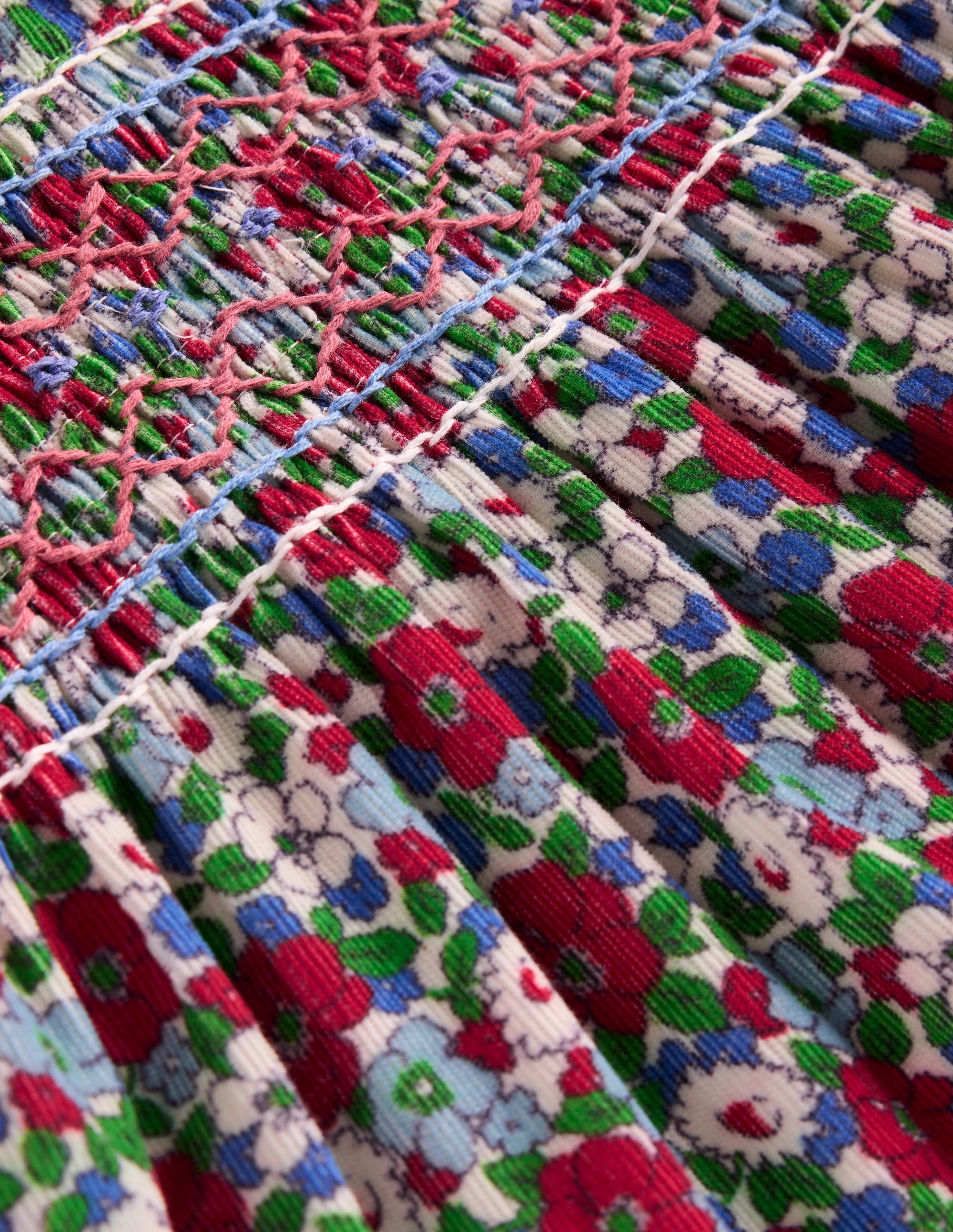 Robe de fête tissée-Motif floral bleu glacier - Image 3