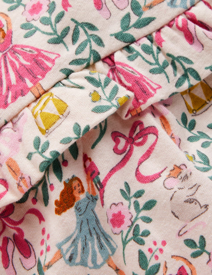 Robe volantée en jersey-Toile de Jouy dans classique ivoire-5