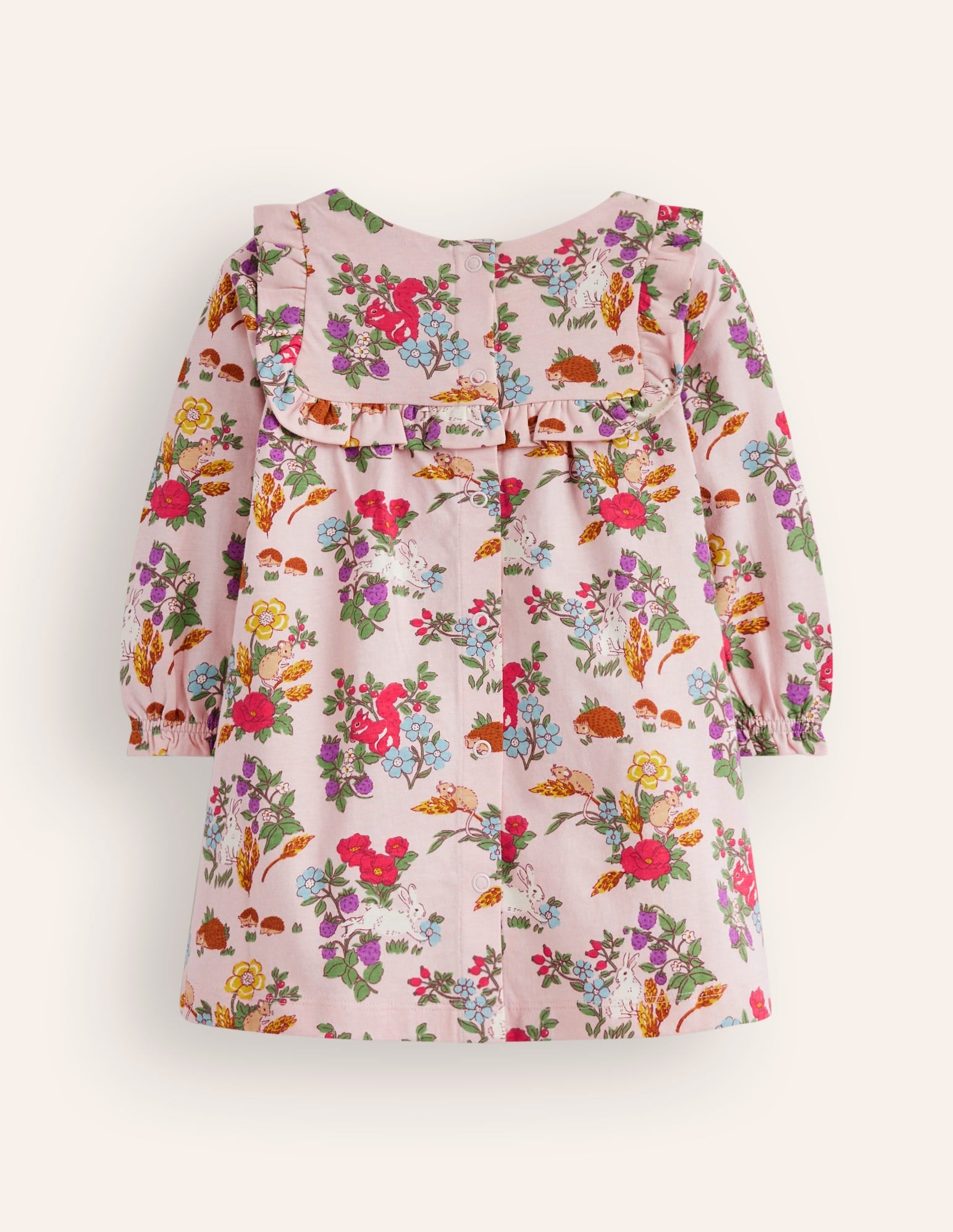 Jersey-Rüschenkleid-Französisch Rosa Ernte - Image 2