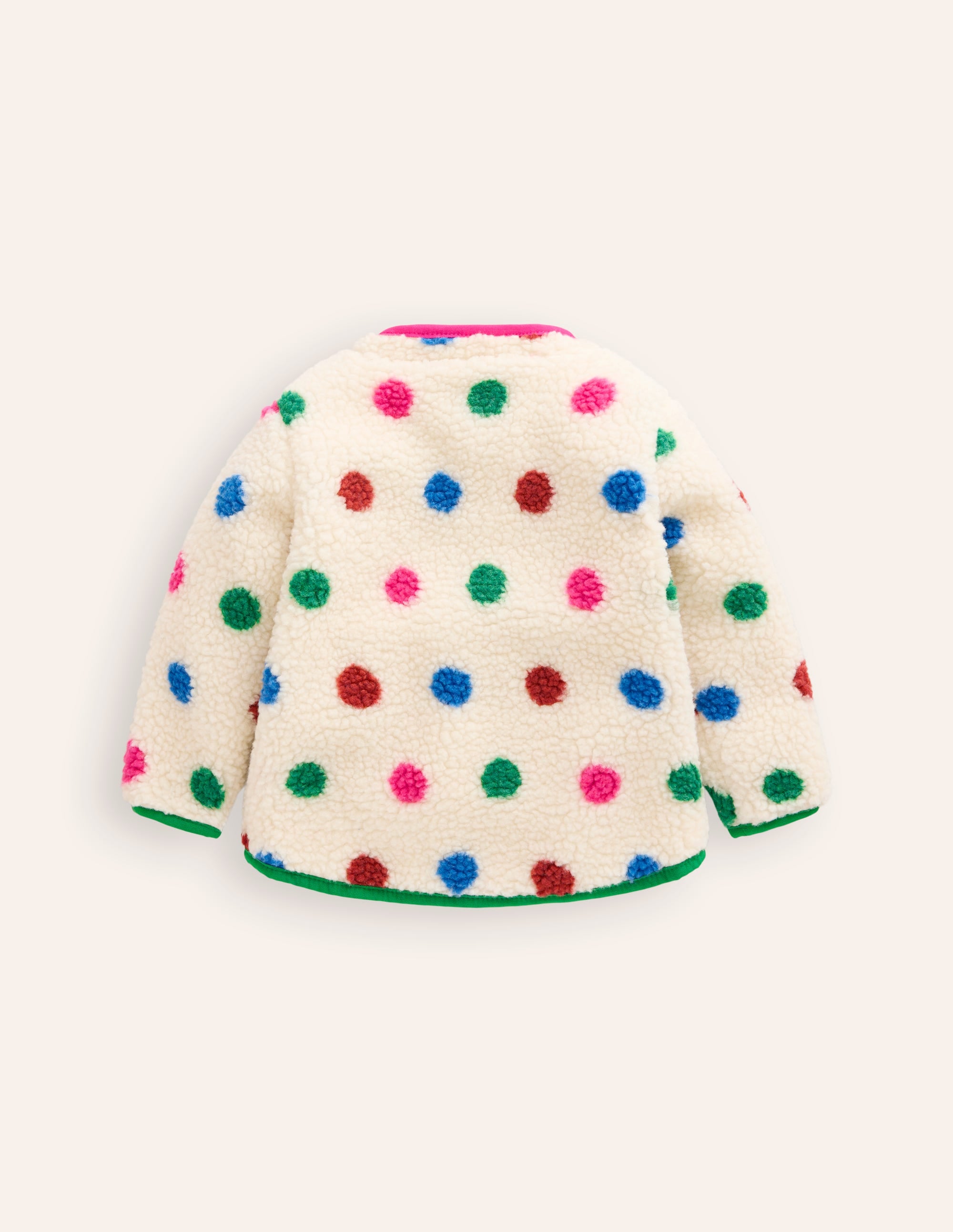 Kuschelige Teddyfell-Jacke-Bunt Gepunktet - Image 2