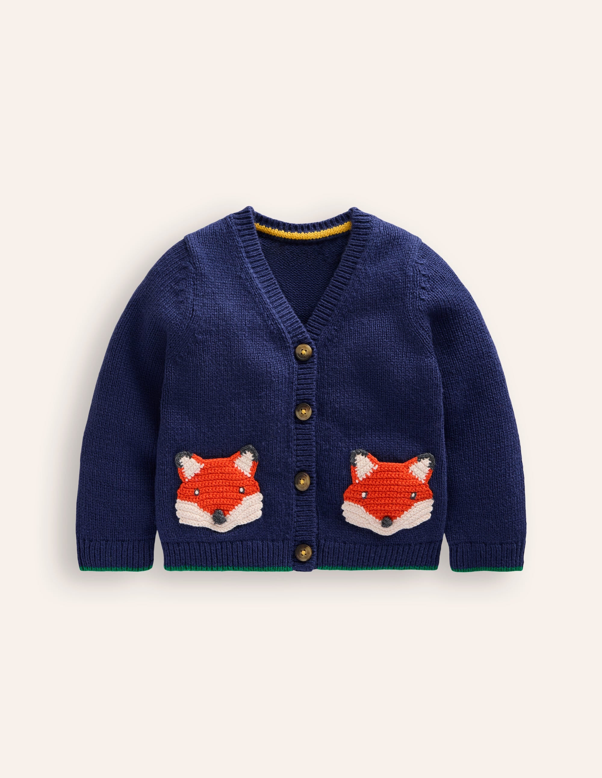 Gilet col V-Renards bleu saphir - Image 1