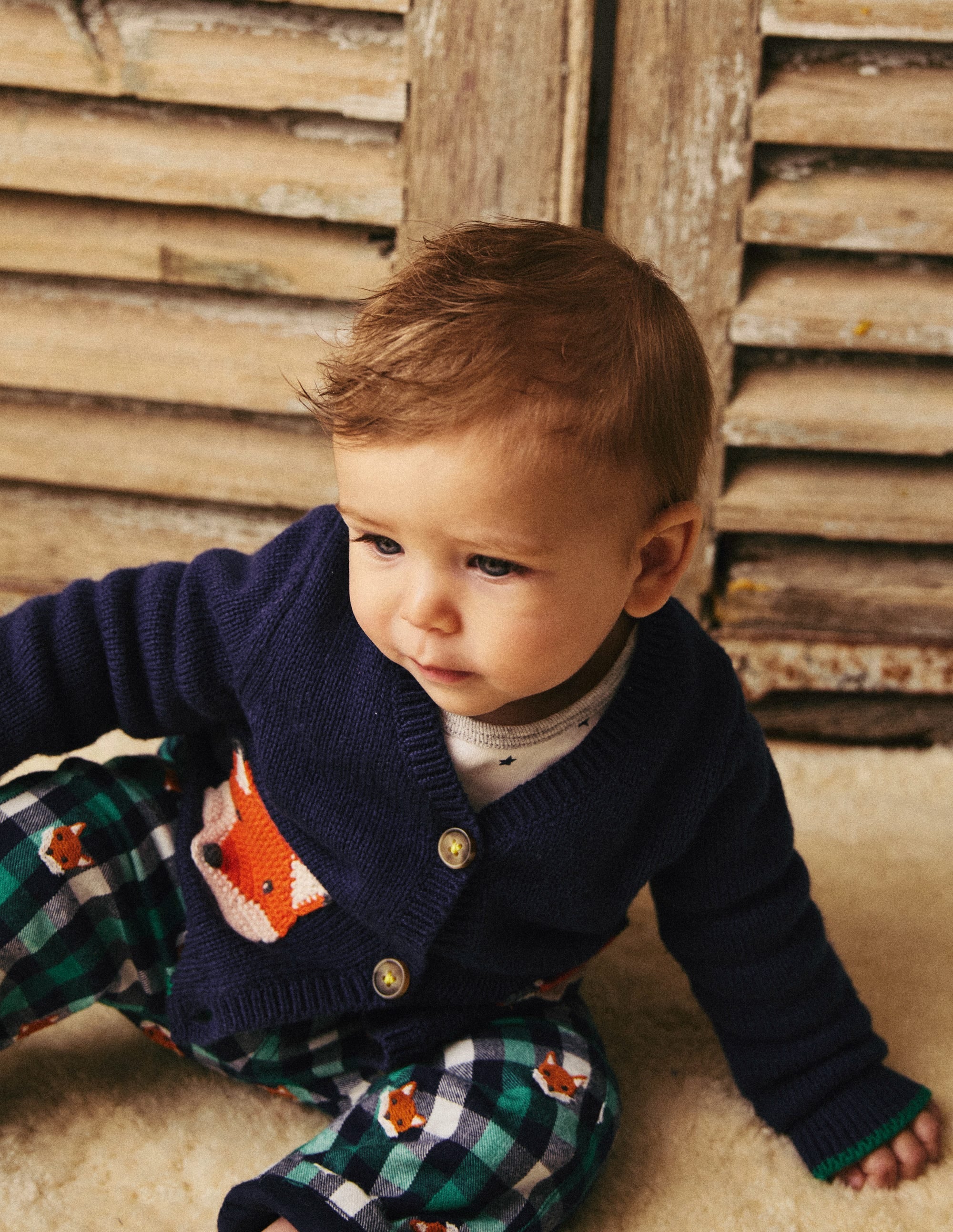 Gilet col V-Renards bleu saphir - Image 4
