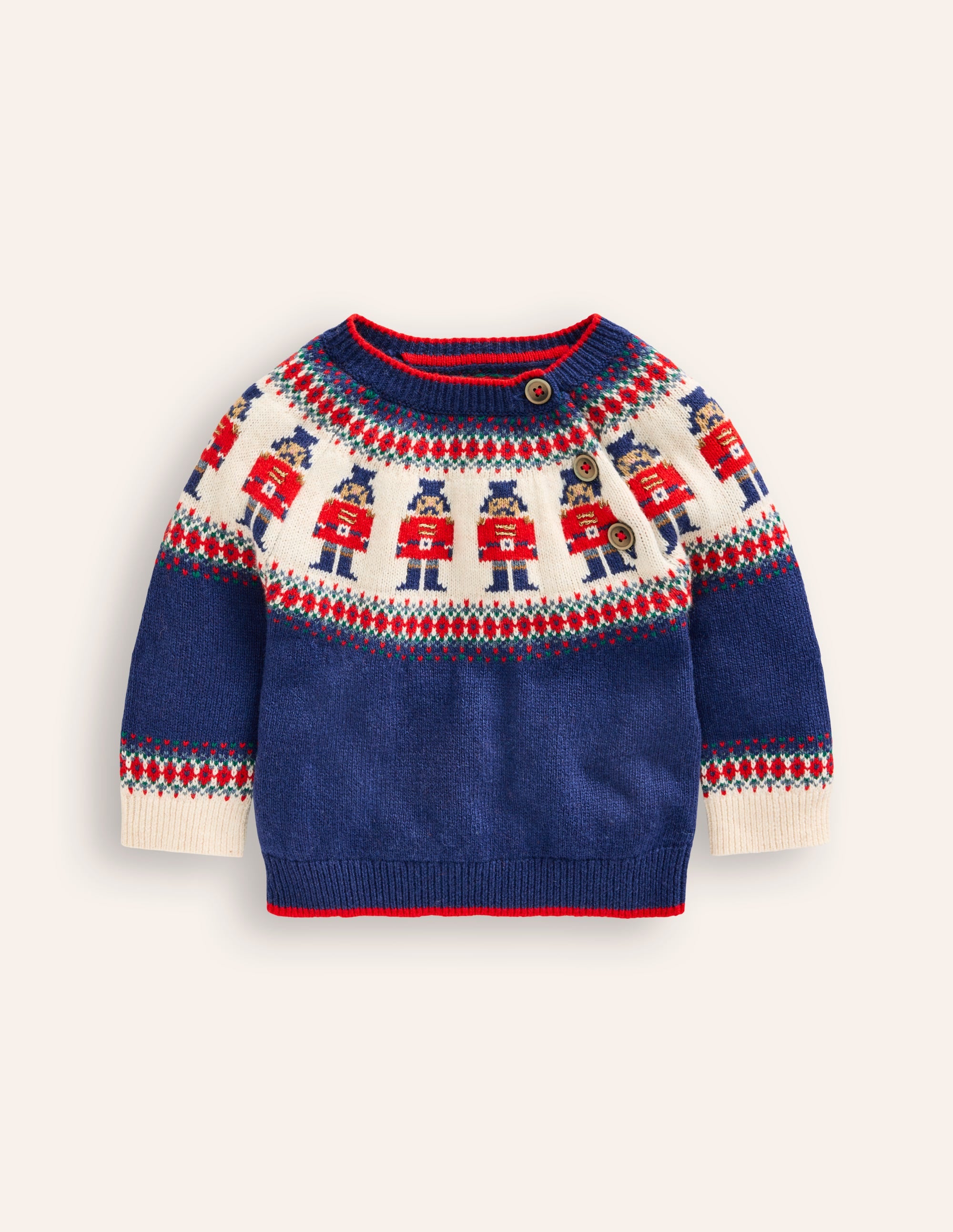 Fair-Isle-Pullover-Saphirblau Nussknacker - Image 1