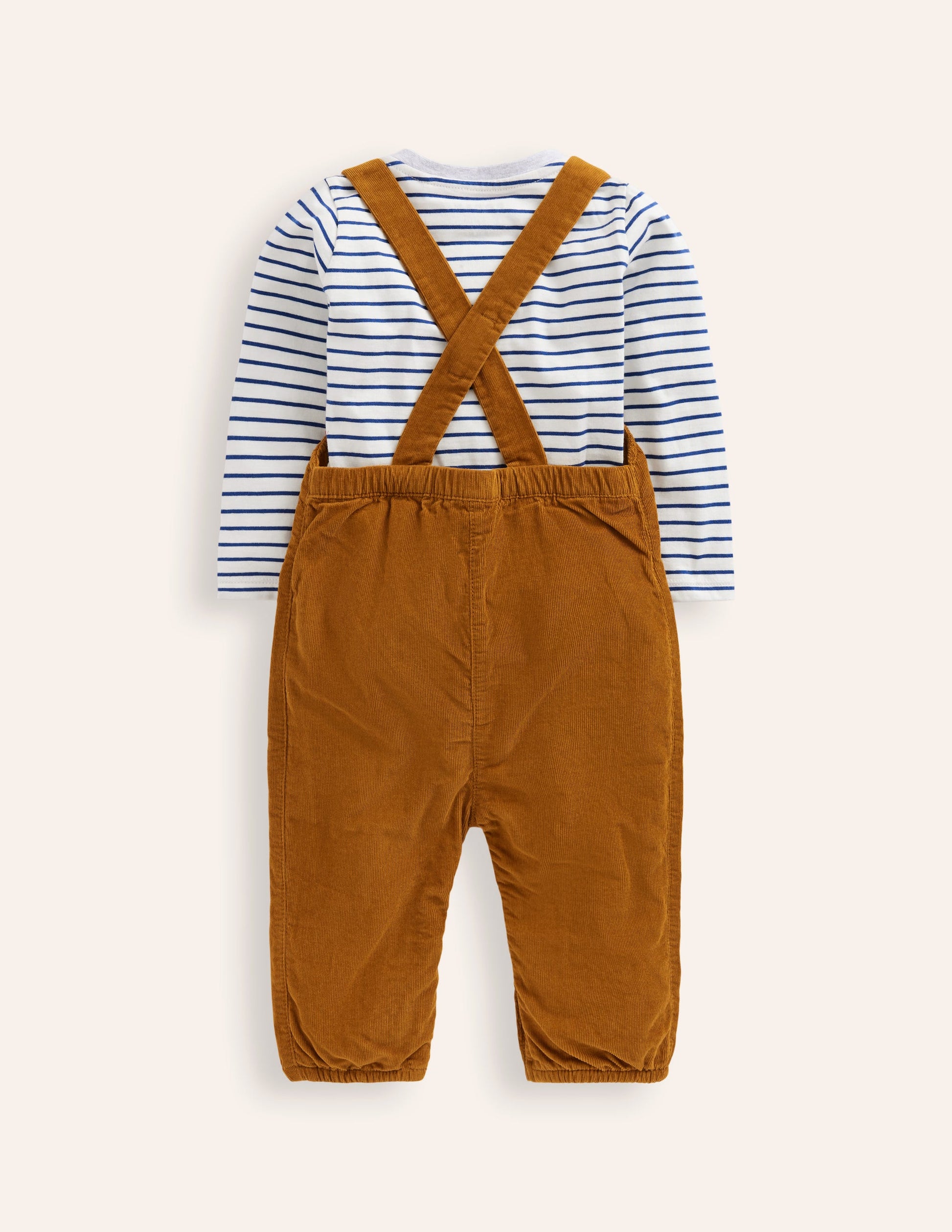 Originelle Latzhose aus Cord im Set-Karamellbonbon-Braun Fuchs-2