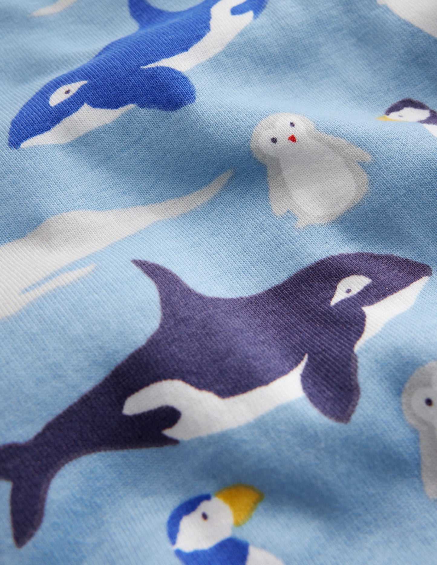 Snug Single Long John Pyjamas-Glacier Blue Arctic Animals