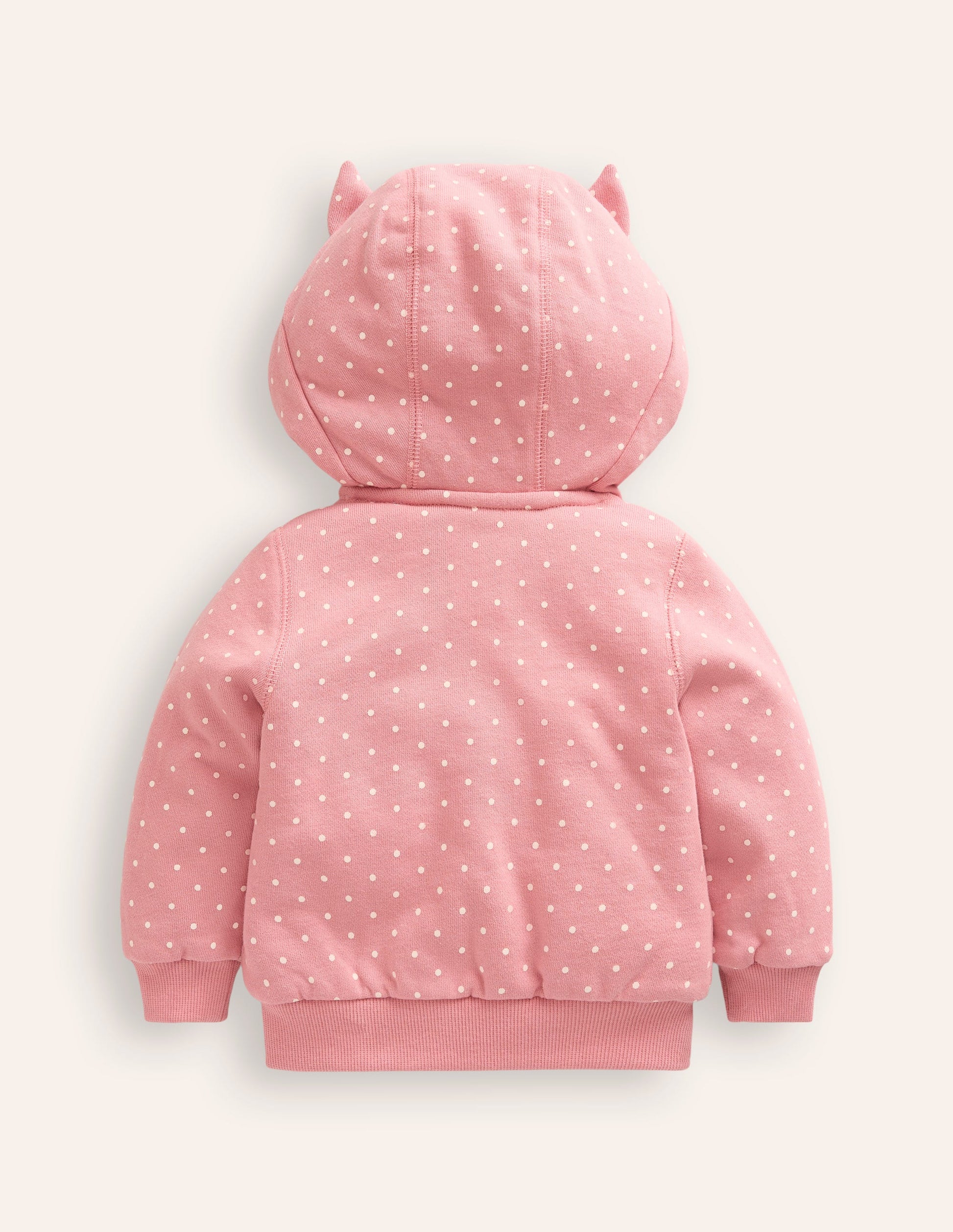 Origineller Kapuzenpullover mit Kunstfellfutter-Mandelrosa Hase-2