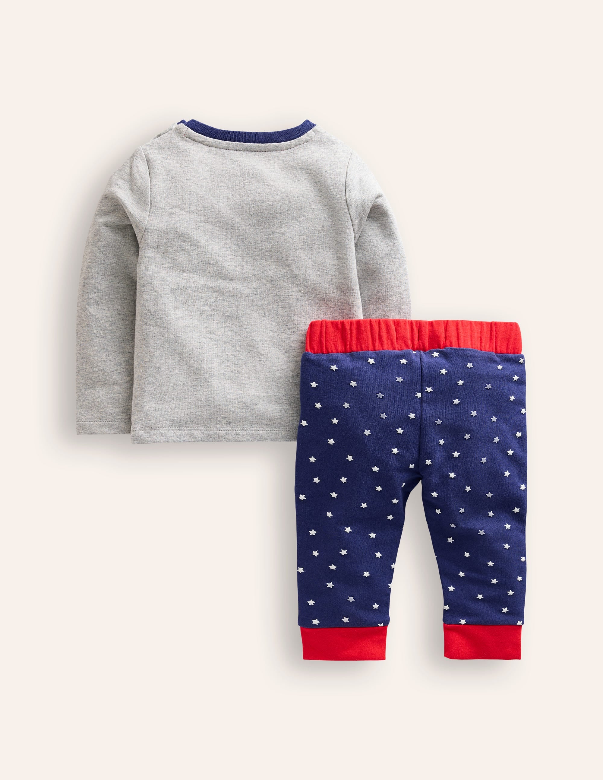 Jersey-Set mit Oberteil und Hose-Grau Meliert mit Rentier - Image 2