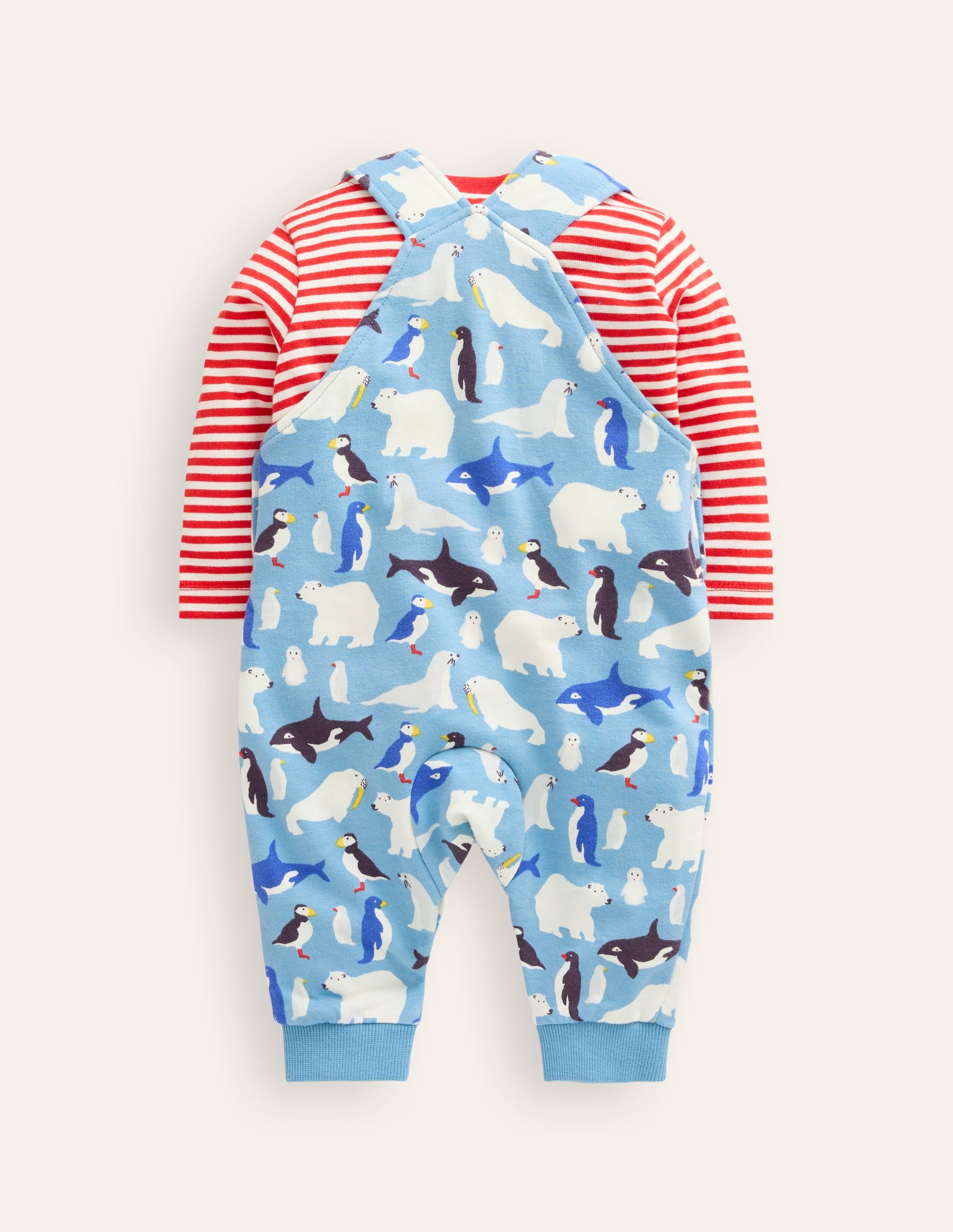 Latzhosen-Set aus Jersey-Gletscherblau Tiere der Arktis - Image 2
