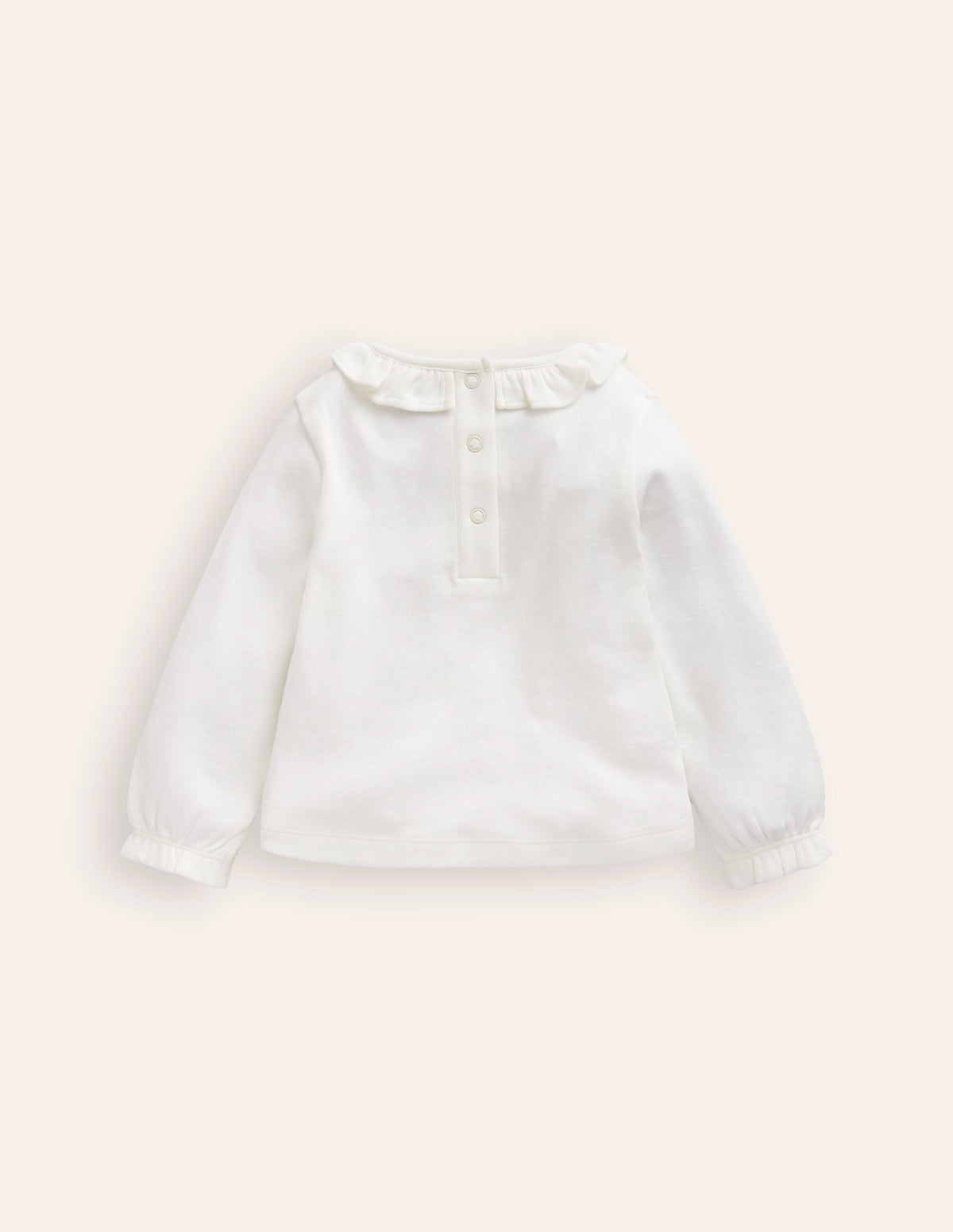 T-Shirt mit Rüschenausschnitt-Naturweiß Mäuse - Image 2