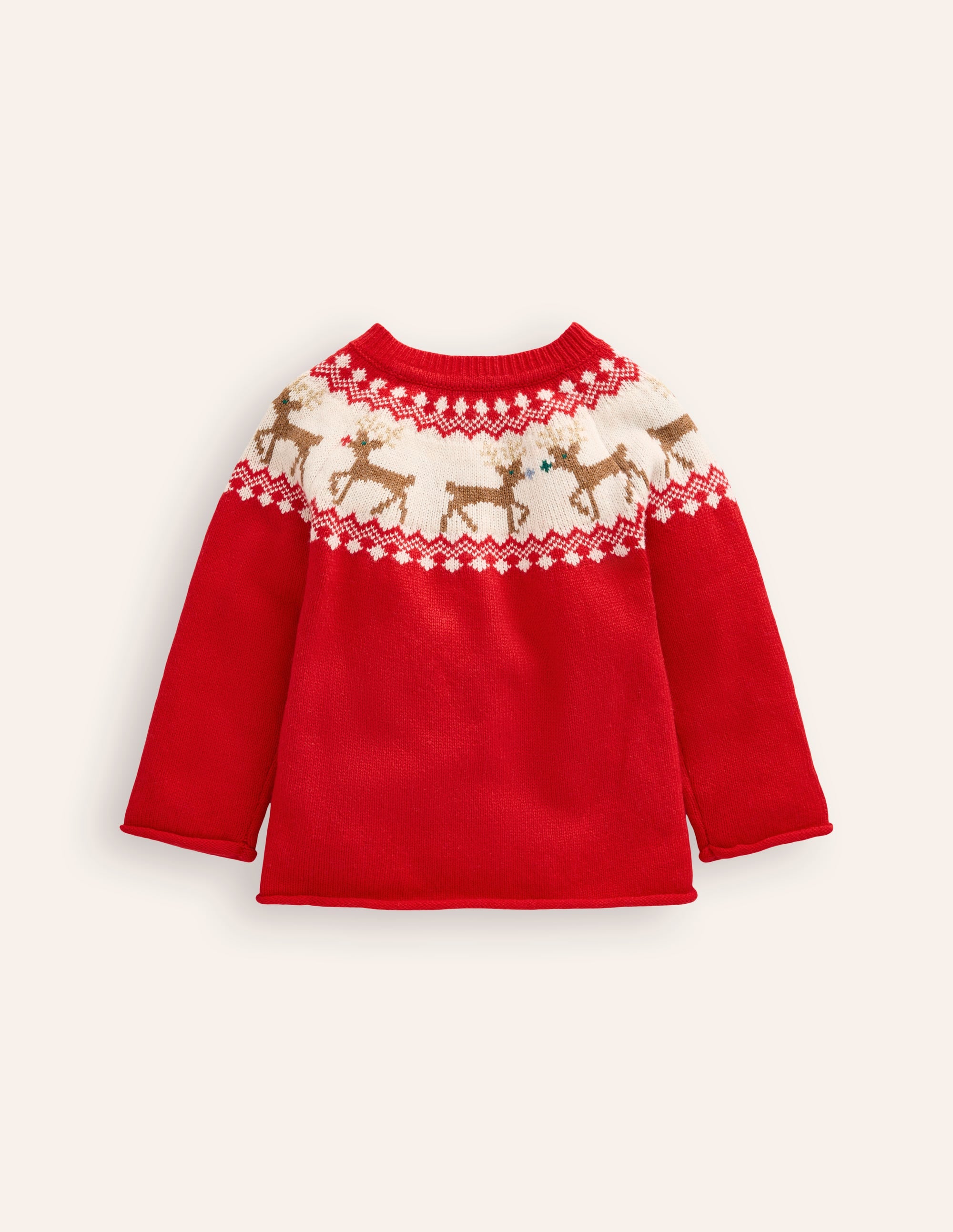 Cardigan Edie à motif jacquard-Renne rouge coquelicot - Image 2
