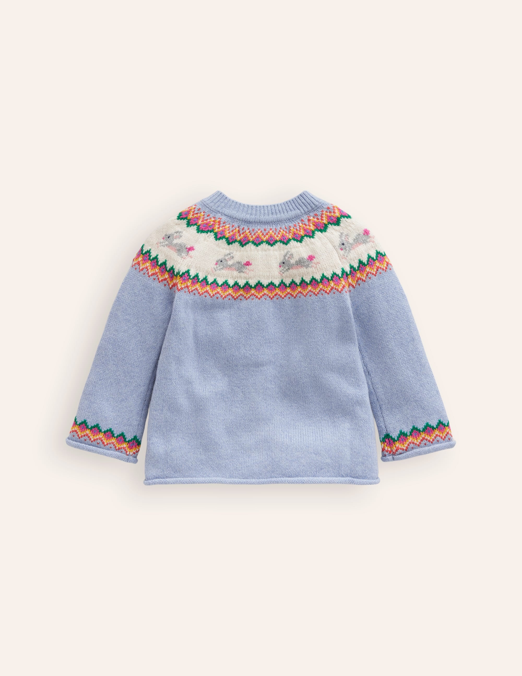 Edie Fair-Isle-Strickjacke-Himmelblau, Häschen - Image 2