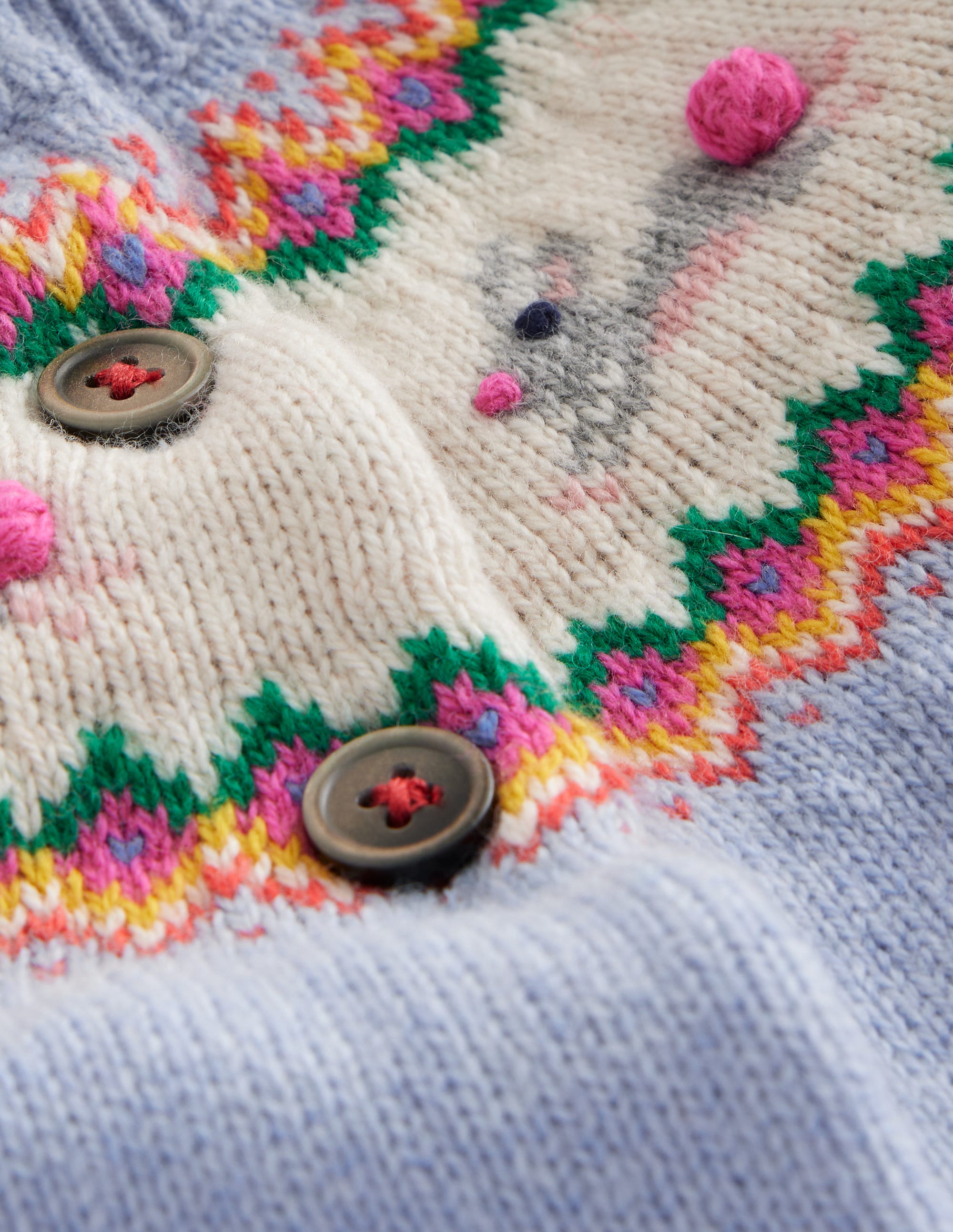Edie Fair-Isle-Strickjacke-Himmelblau, Häschen - Image 3