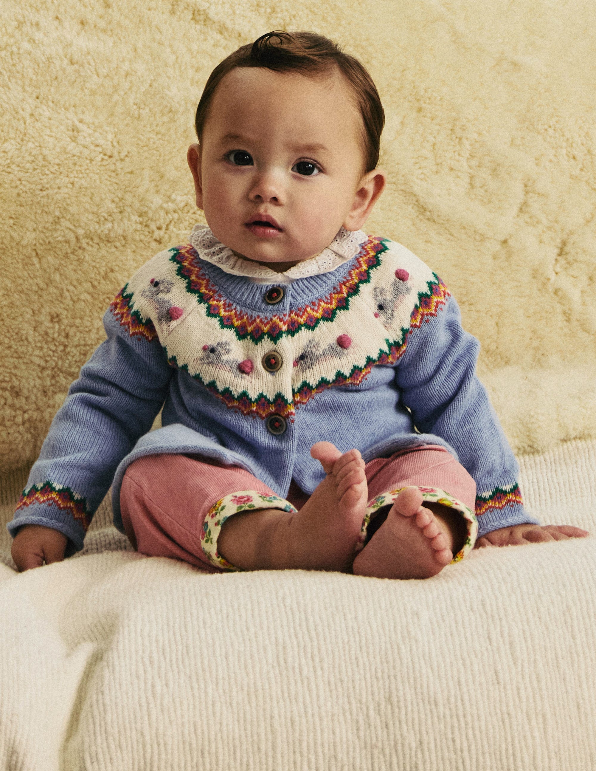 Edie Fair-Isle-Strickjacke-Himmelblau, Häschen - Image 4