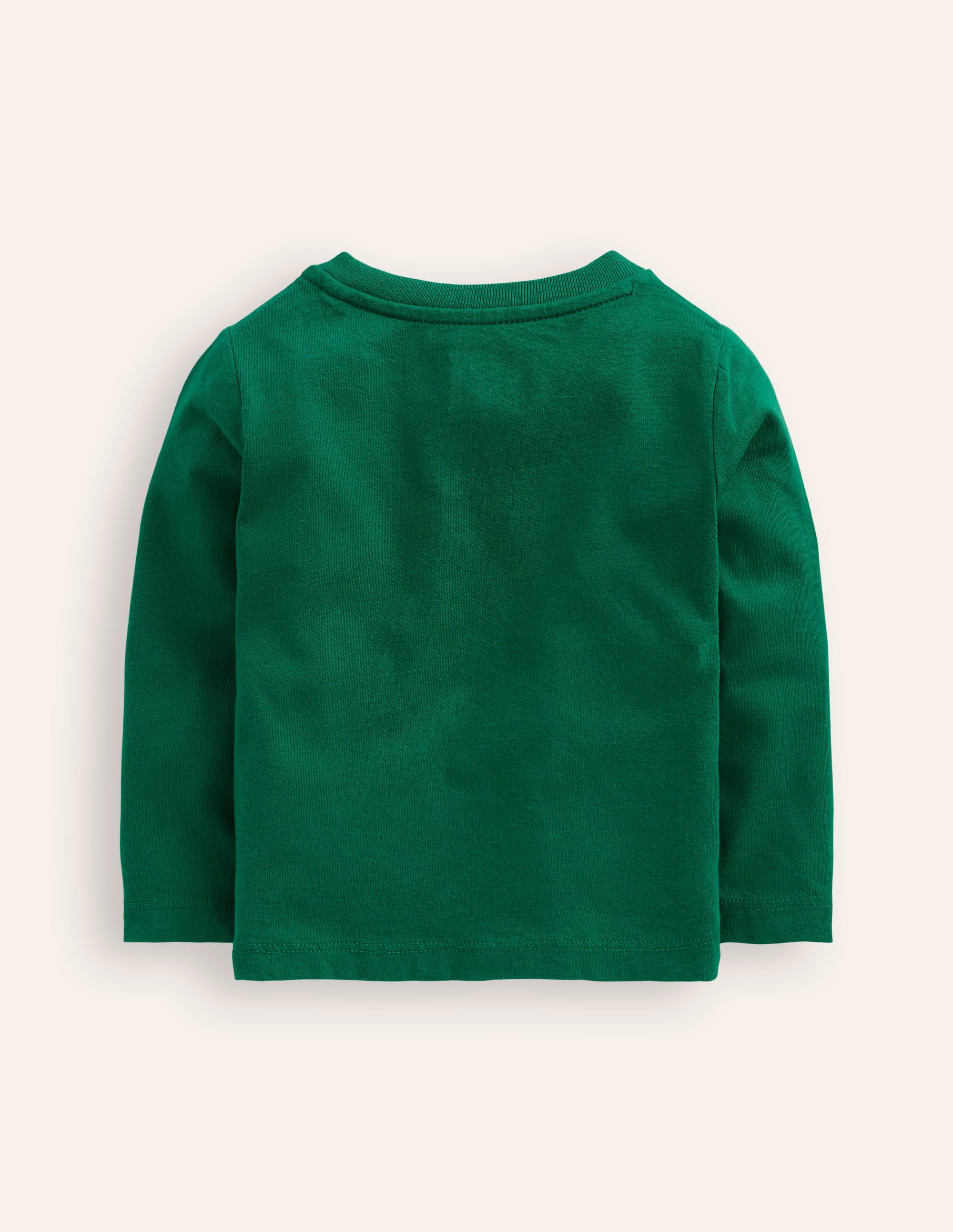 Long Sleeve Applique T-shirt-Jewel Green Train - Image 2