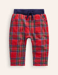 Pantalon cosy doublé-Carreaux rouges et bleus