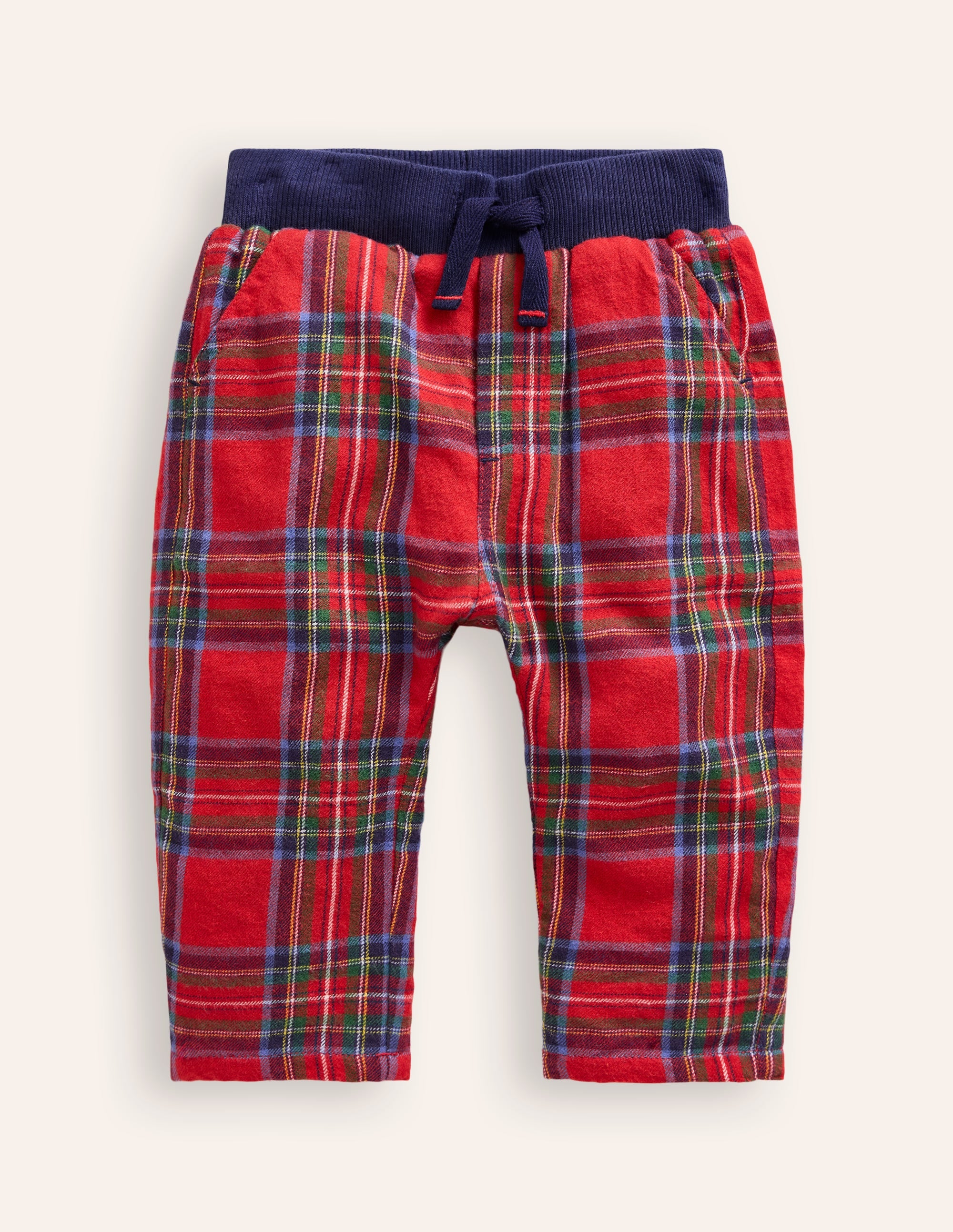 Pantalon cosy doublé-Carreaux rouges et bleus - Image 1