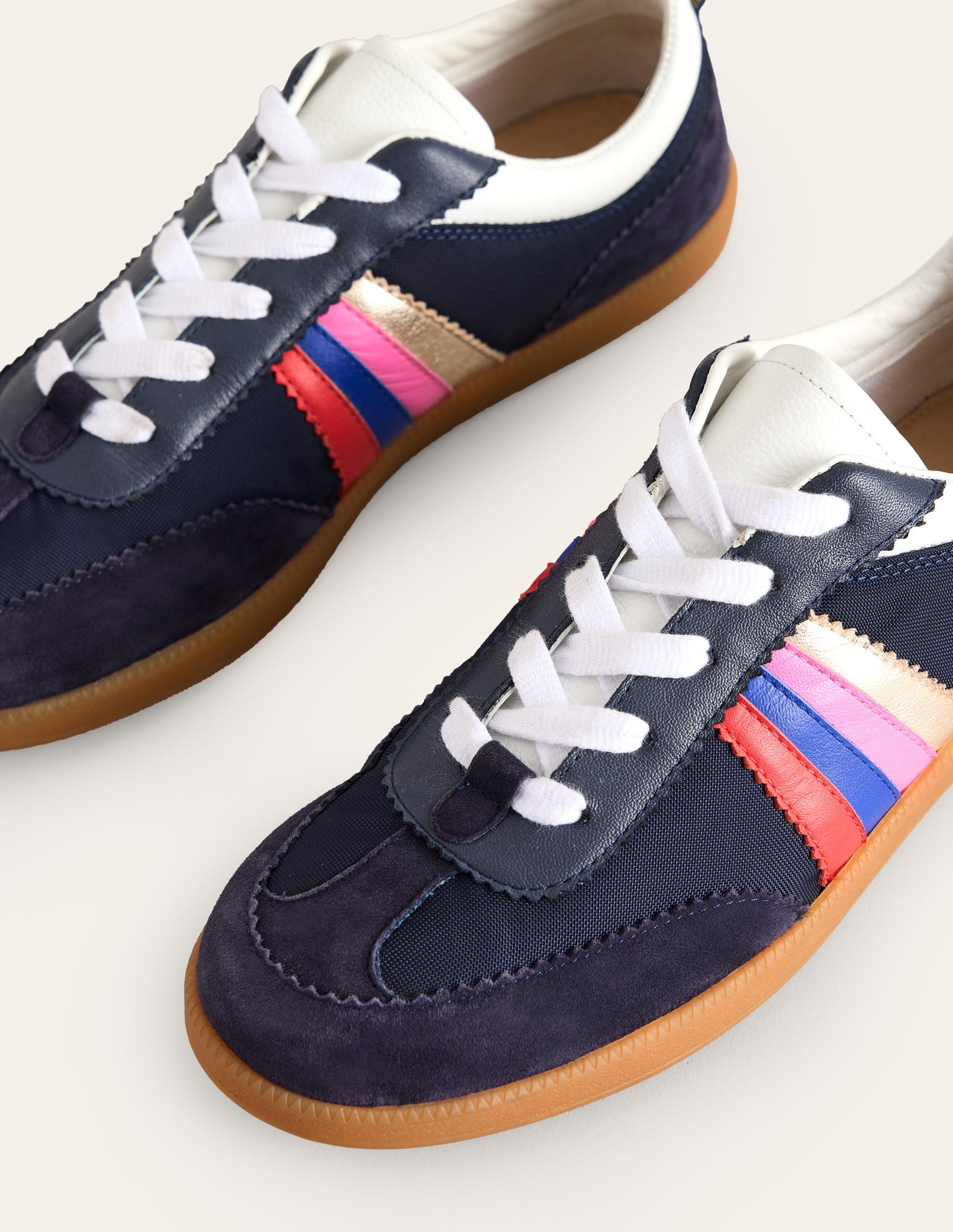 Erin Retro-Tennisschuhe-Marineblau/Regenbogen