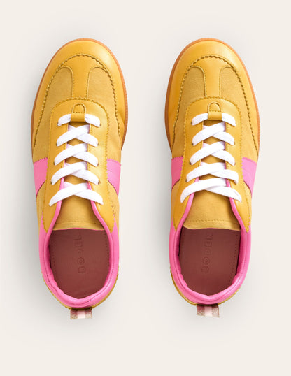 Erin Retro Tennis Trainers-Yellow/Pink