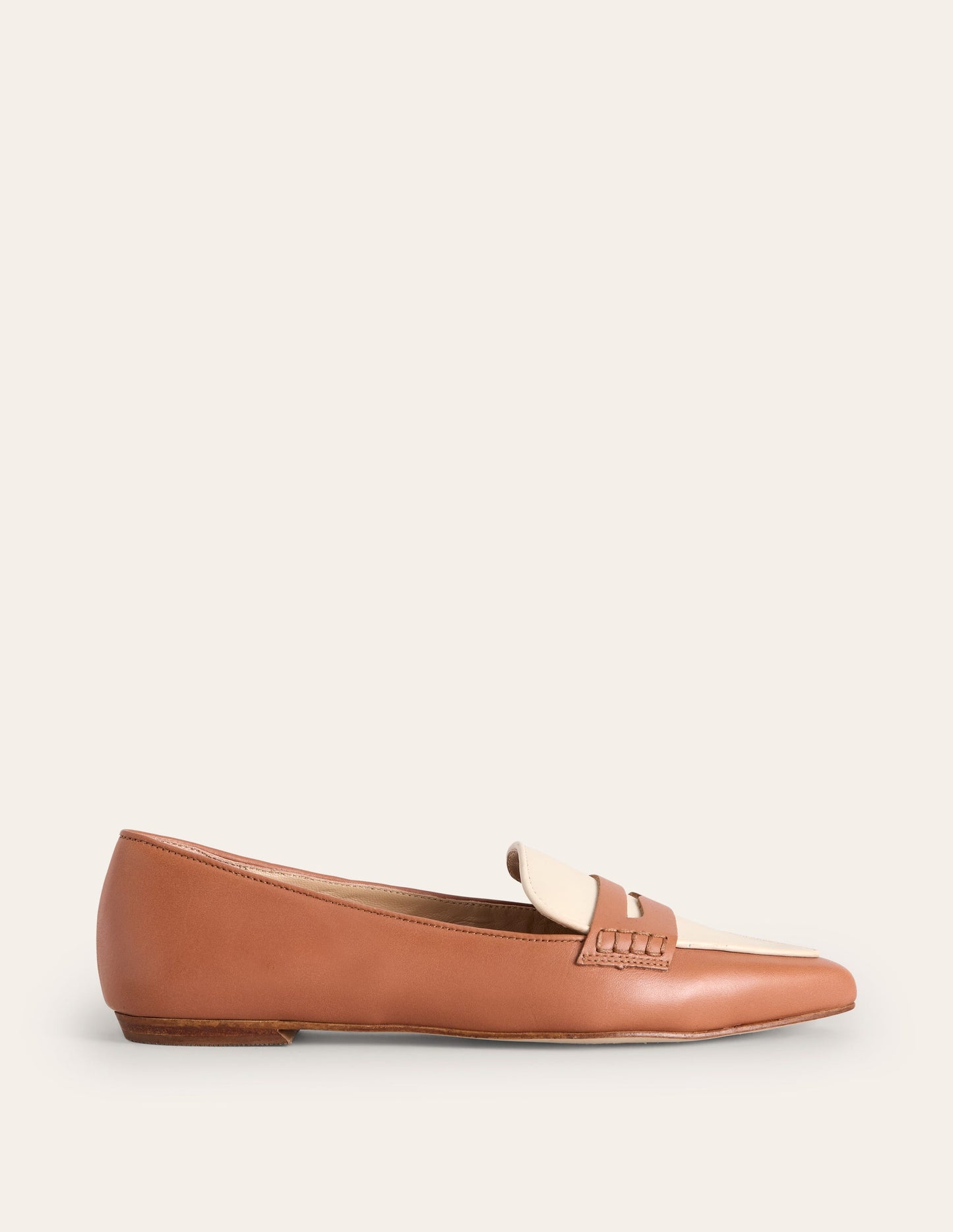 Spitz zulaufende Loafer-Hellbraun/Beige