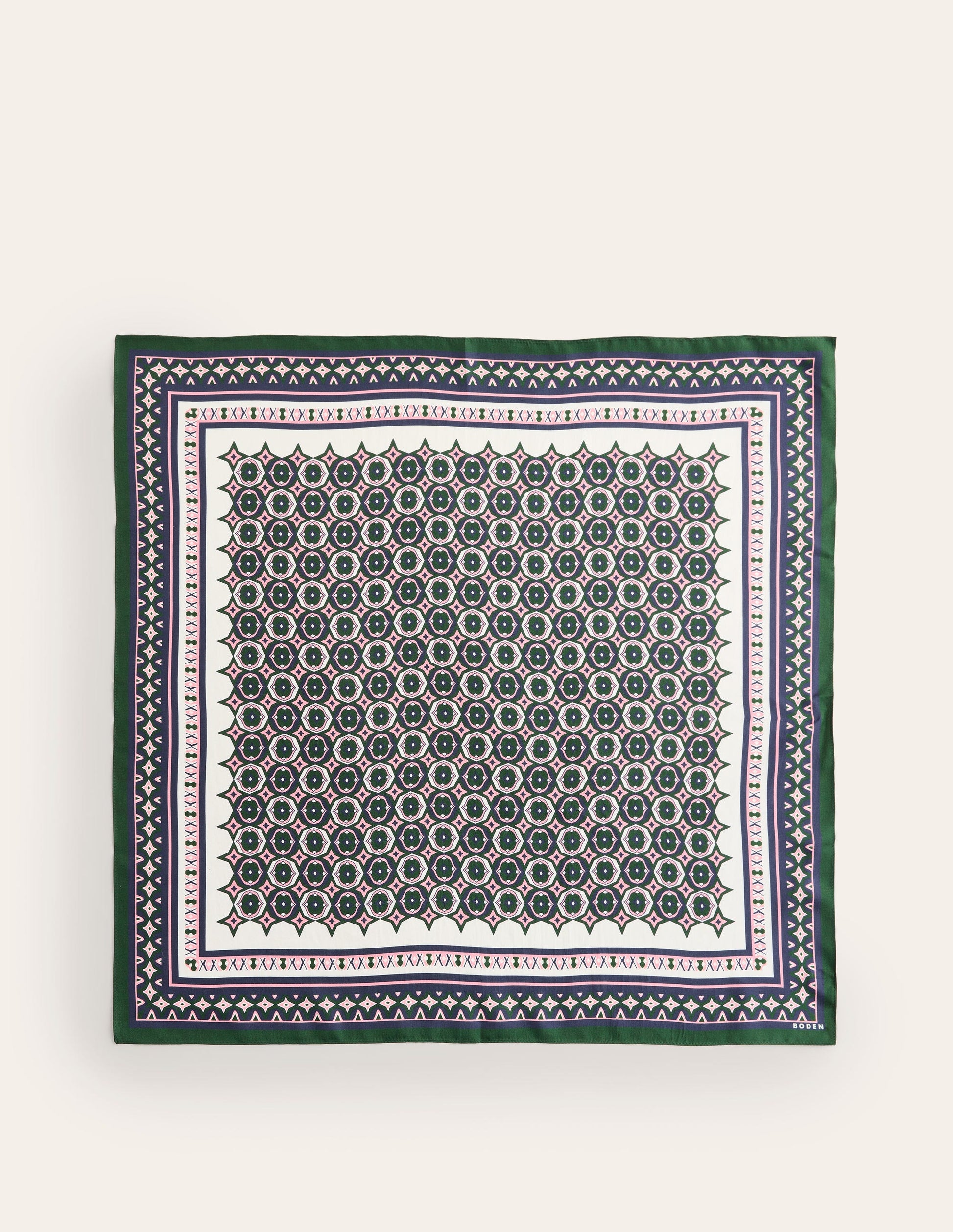 Elisabeth Quadratischer Seidenschal-Geometrisches Mosaikmuster-4