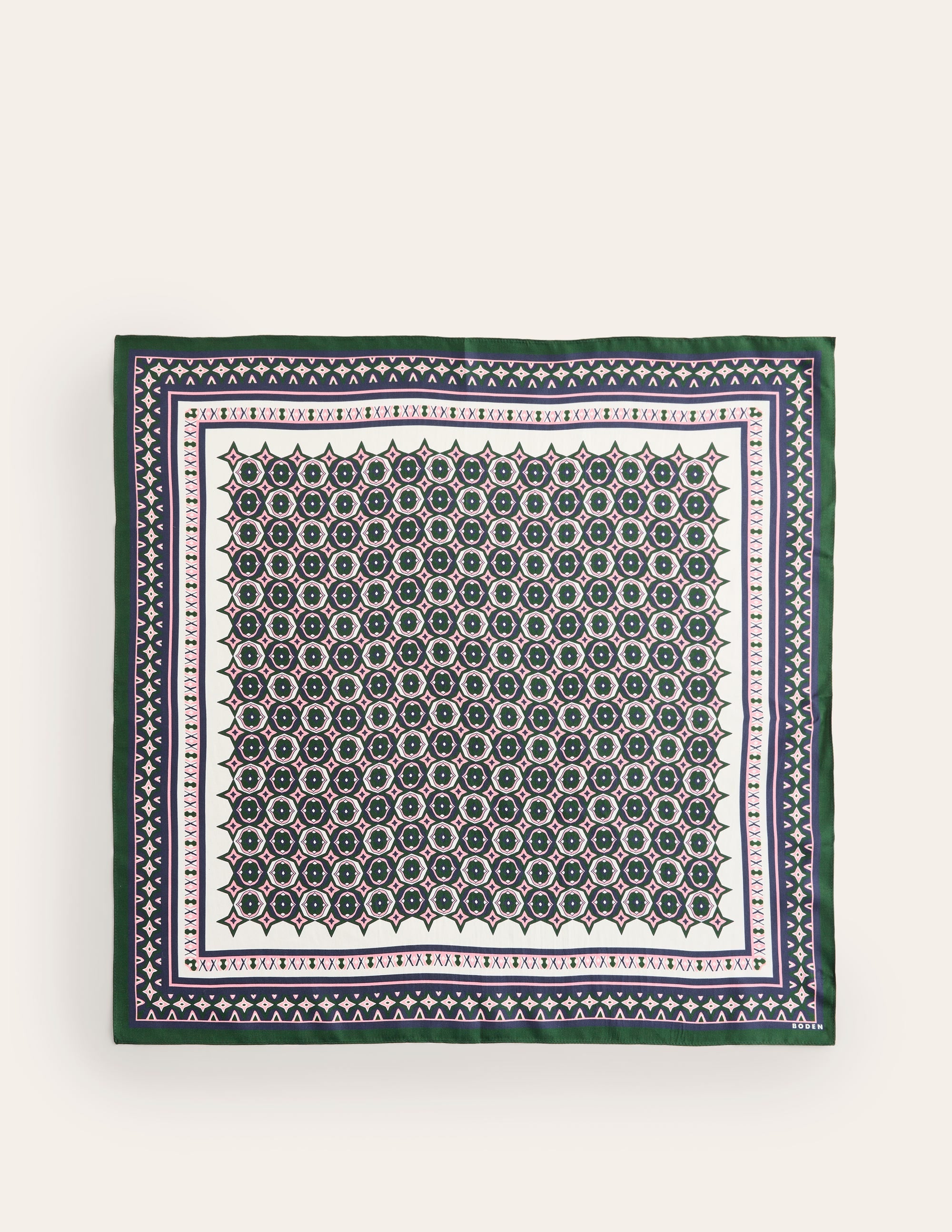 Elisabeth Quadratischer Seidenschal-Geometrisches Mosaikmuster - Image 4