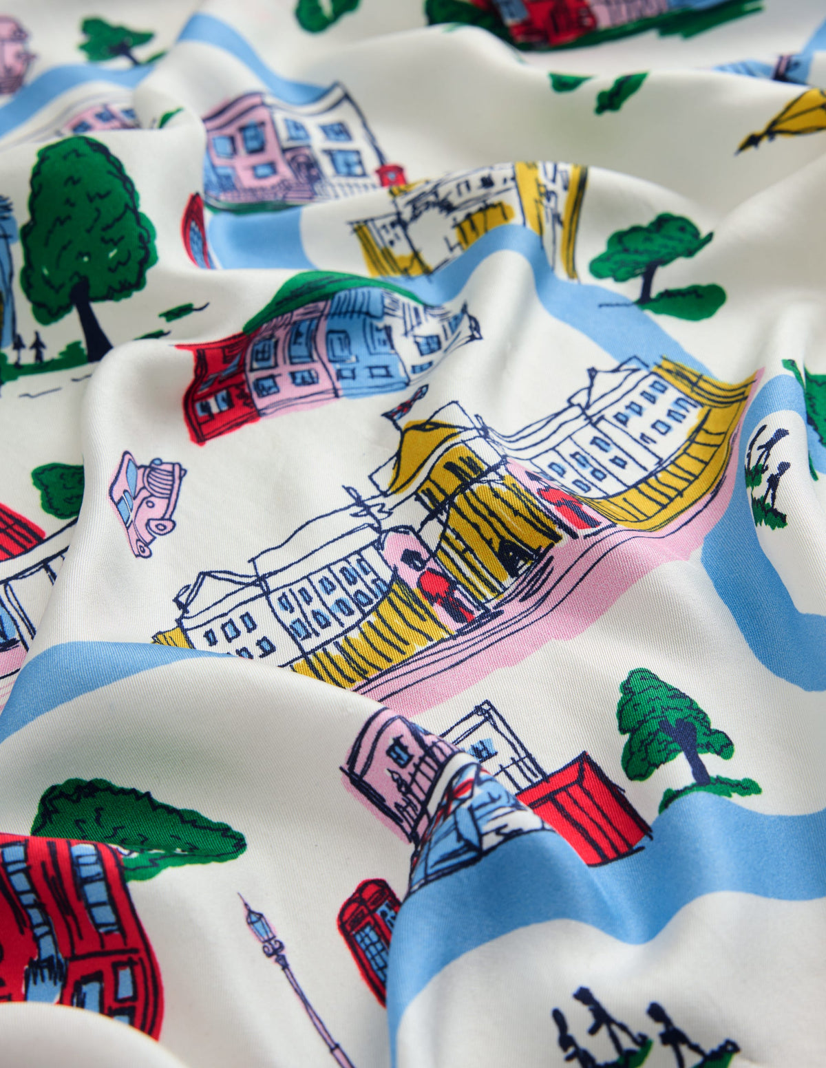 Elisabeth Silk Square Scarf-Ivory, London Town-3