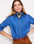 Elisabeth Quadratischer Seidenschal-Paisley Pome-Motiv