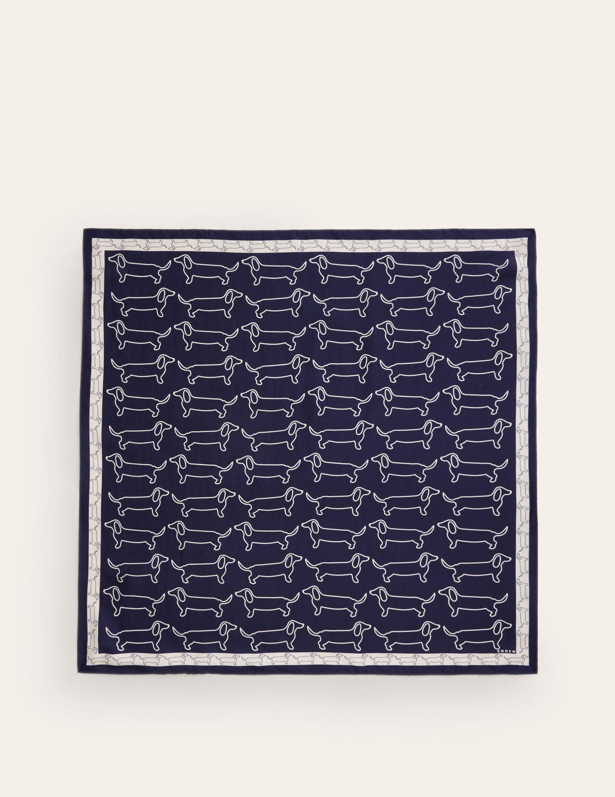 Elisabeth Quadratischer Seidenschal-Marineblau Punkte-4