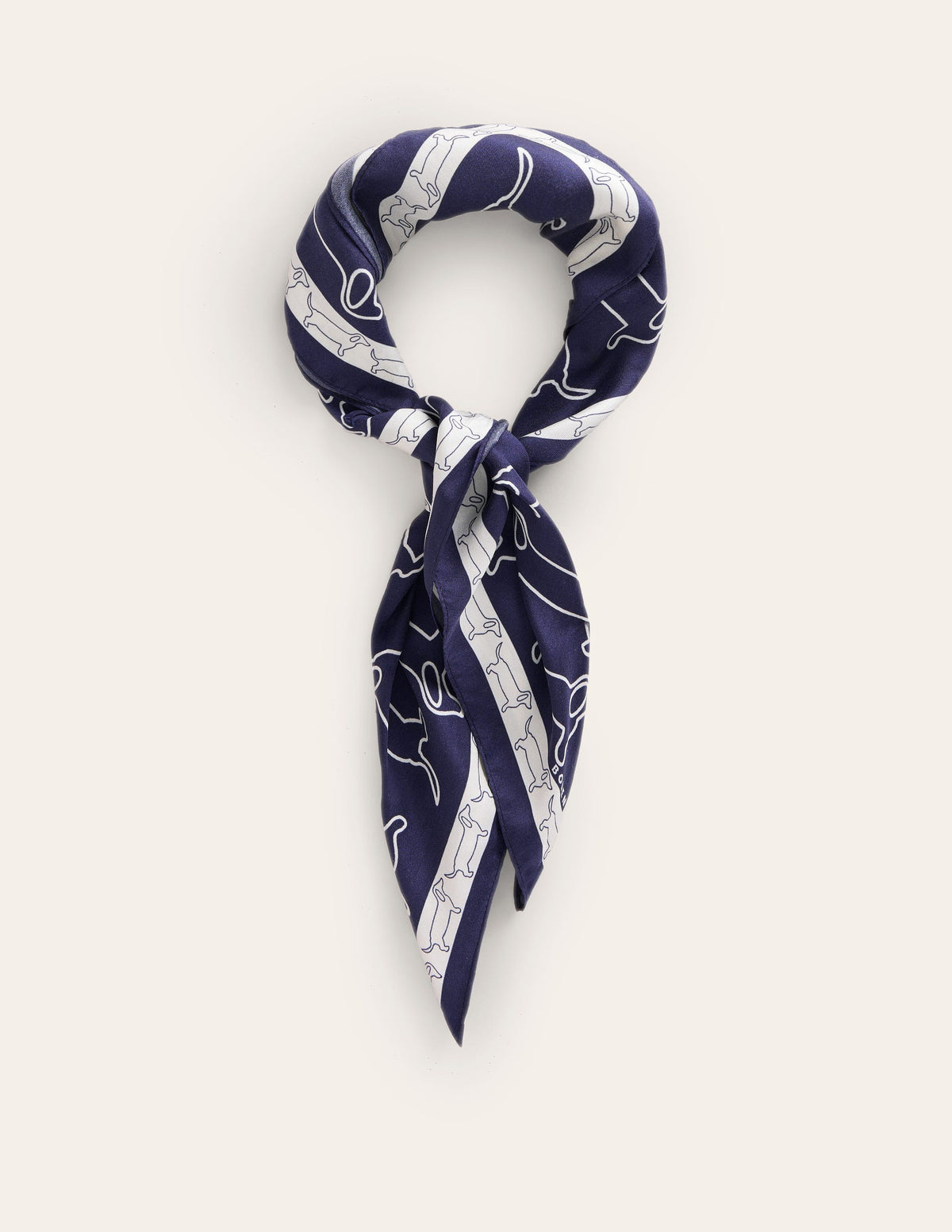 Elisabeth Quadratischer Seidenschal-Marineblau Punkte-2