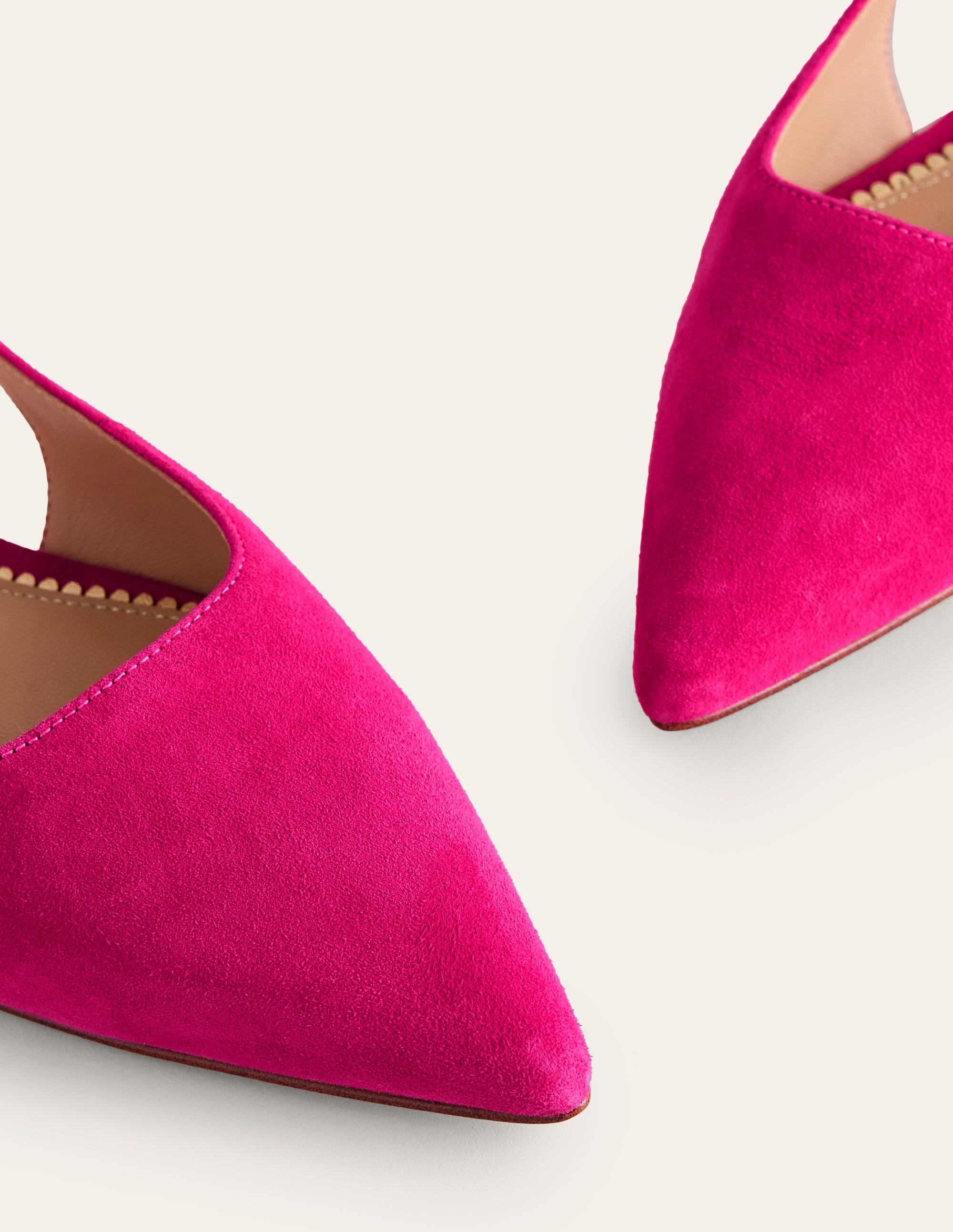 Chaussures plates à bride arrière et découpes-Daim de chevreau rose paon - Image 4