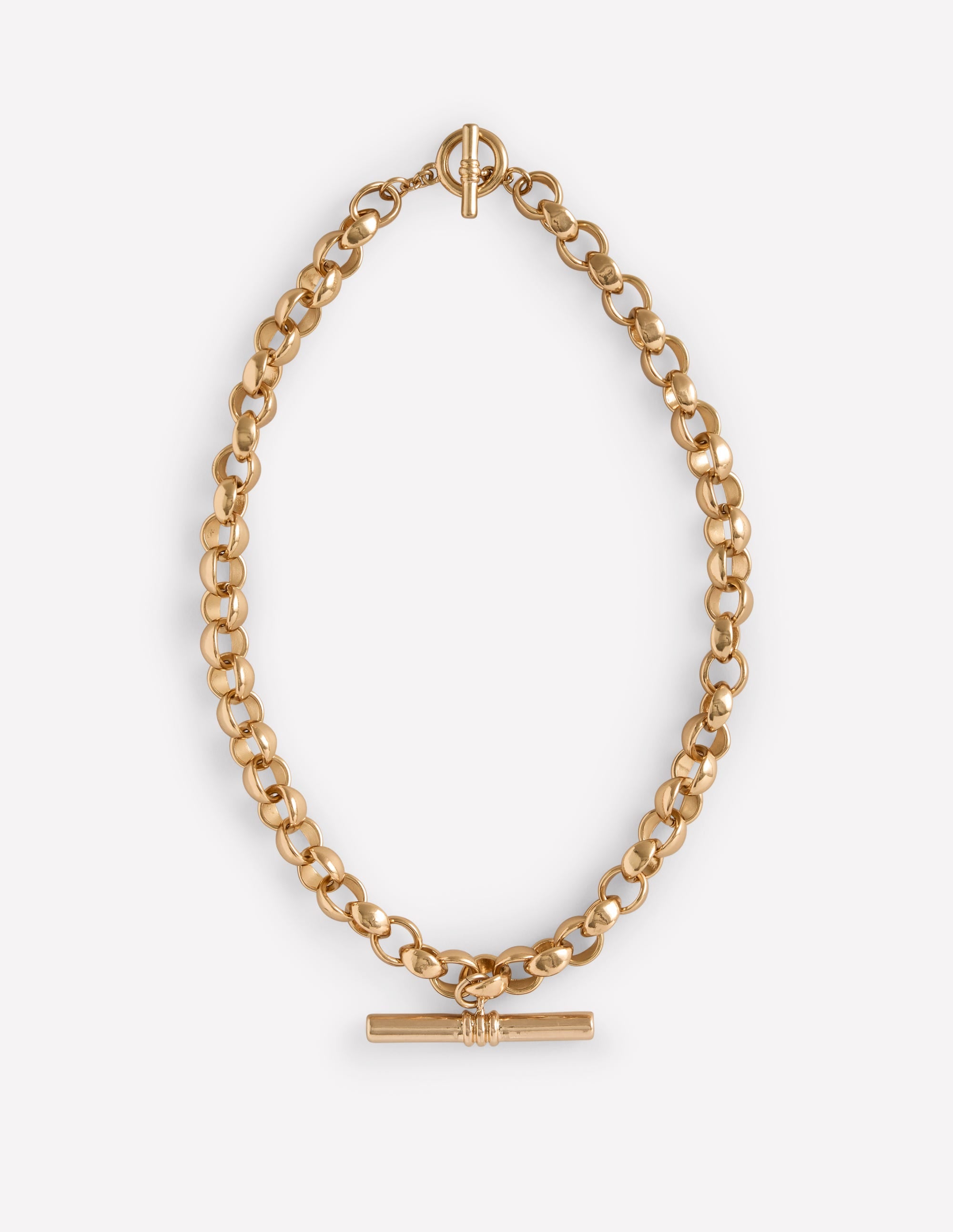 Grobgliedrige Halskette mit T-Steg-Goldfarbe - Image 1