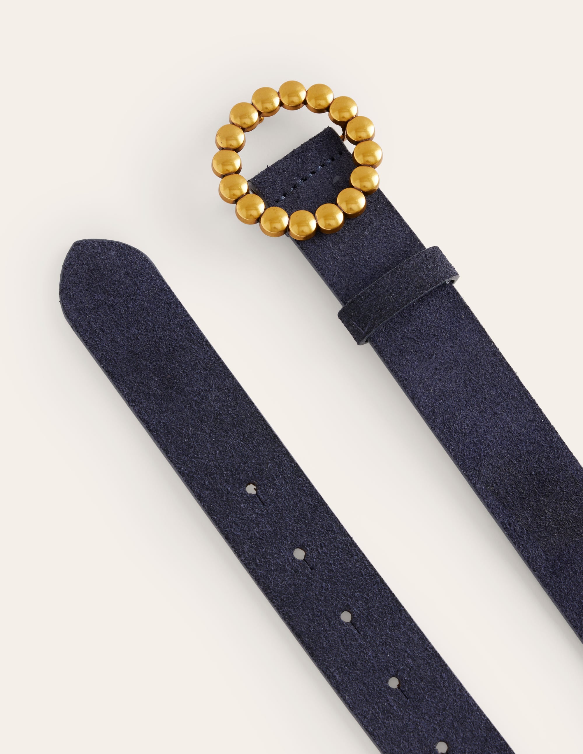 Ceinture saisissante à boucle-Bleu Marine, Petits Pois - Image 3