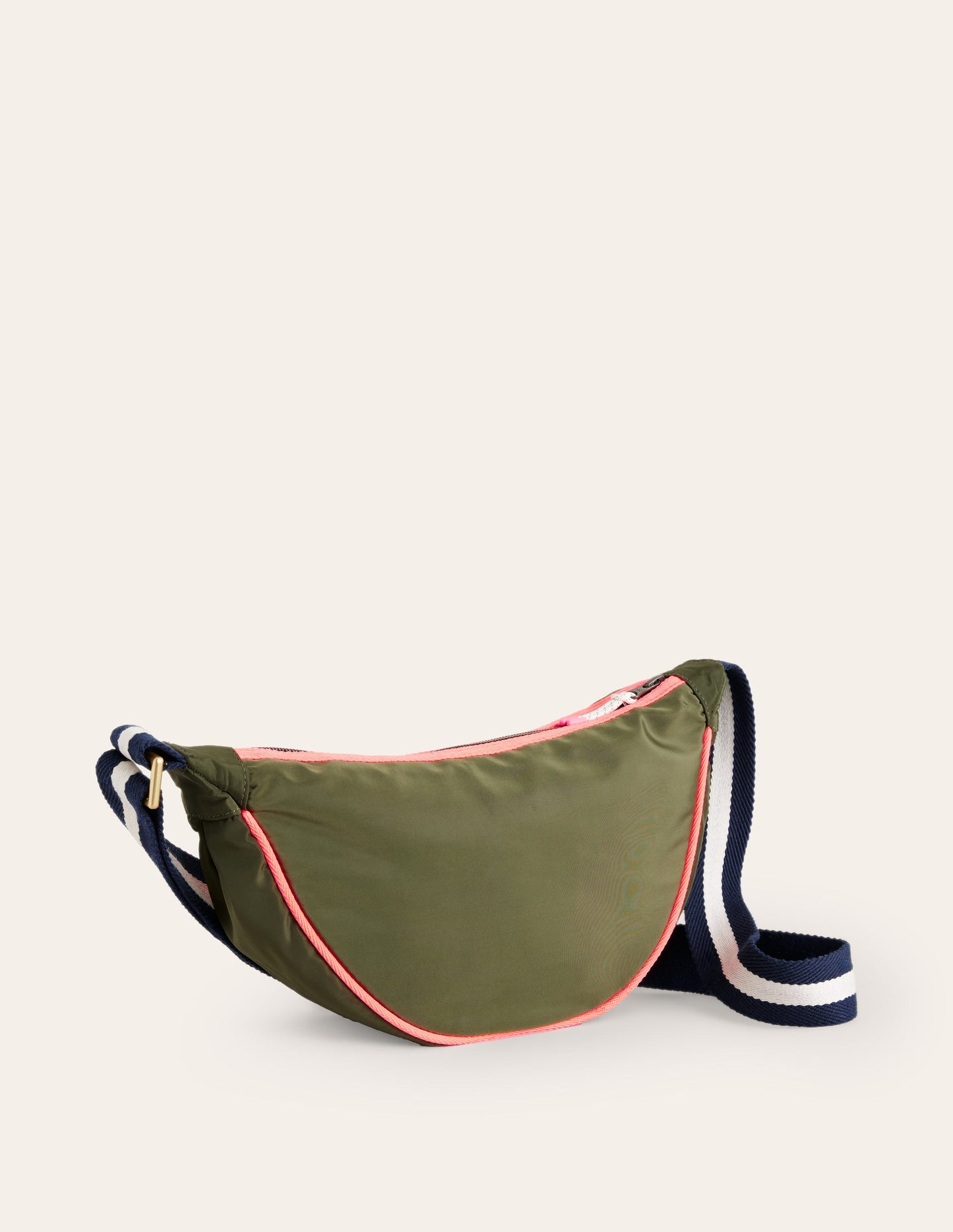 Nylon Cross-Body Bag-Khaki