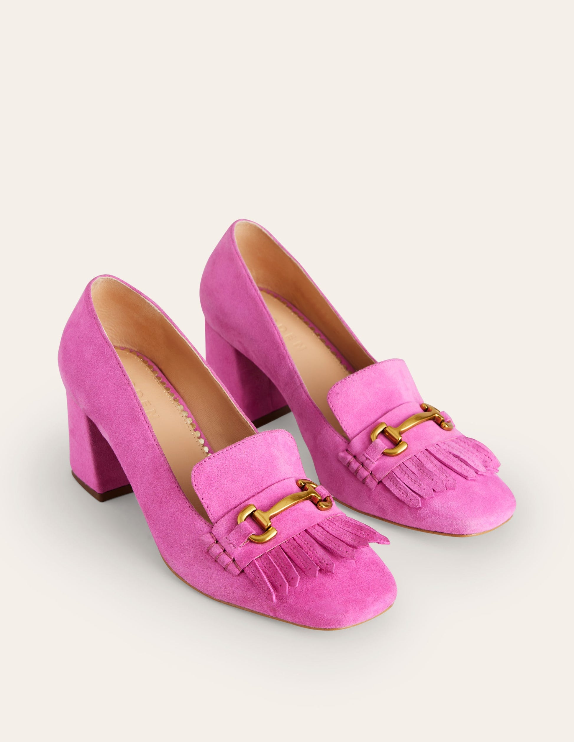 Iris Ghillie Loafer mit Absatz-Wildleder Prickelndes Pink-3