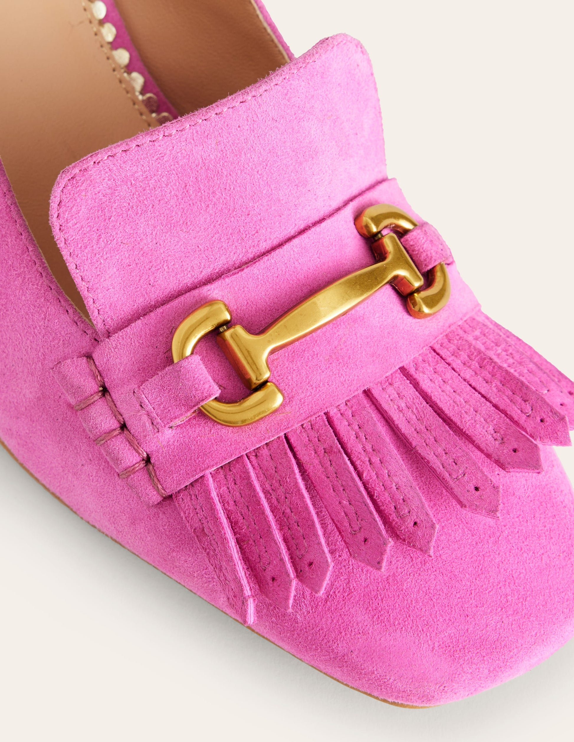 Iris Ghillie Loafer mit Absatz-Wildleder Prickelndes Pink-4