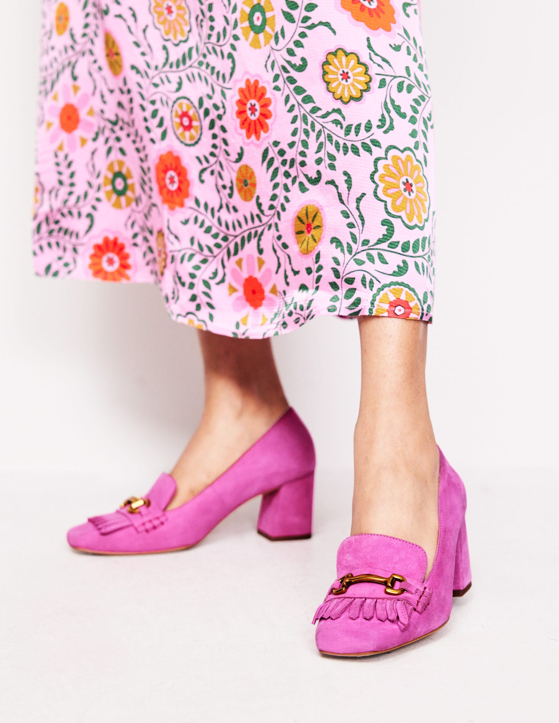Iris Ghillie Loafer mit Absatz-Wildleder Prickelndes Pink-1