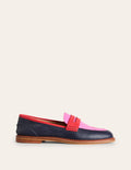 Mocassins Nya-Bleu marine/tourmaline rose