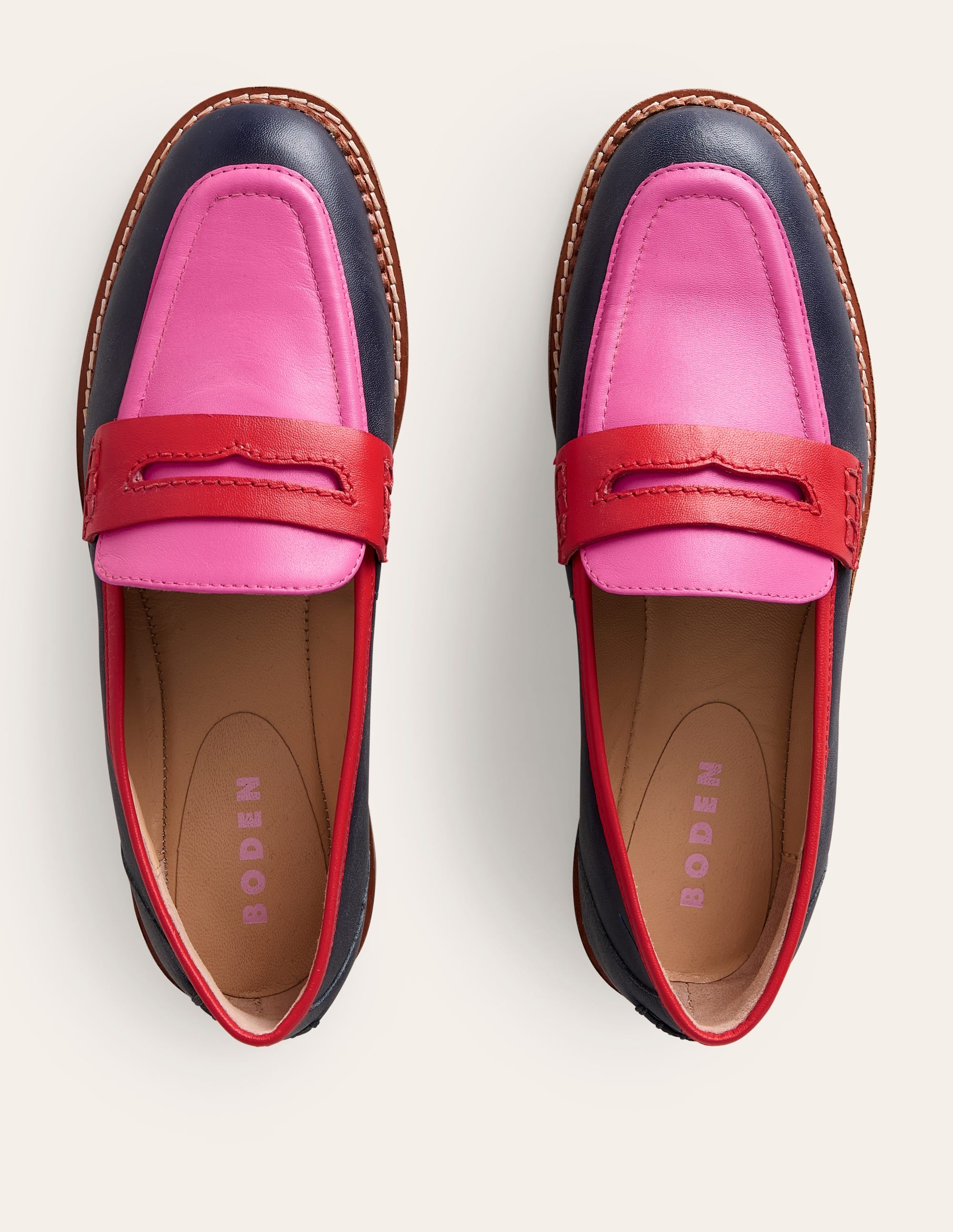 Mocassins Nya-Bleu marine/tourmaline rose - Image 5
