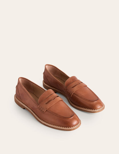 Mocassins Nya-Cuir bruni fauve