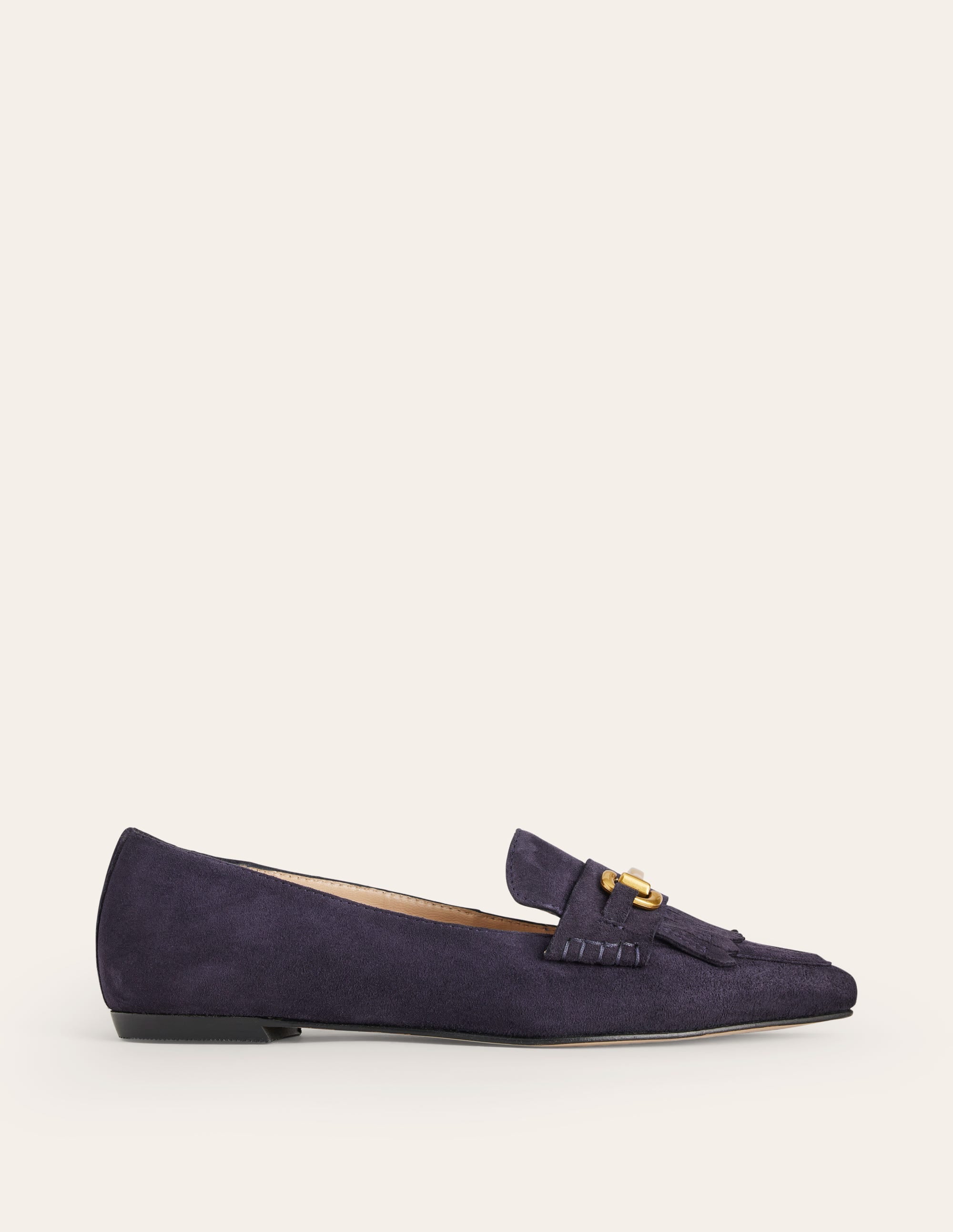 Mocassins Iris avec franges-Daim Bleu Marine - Image 2