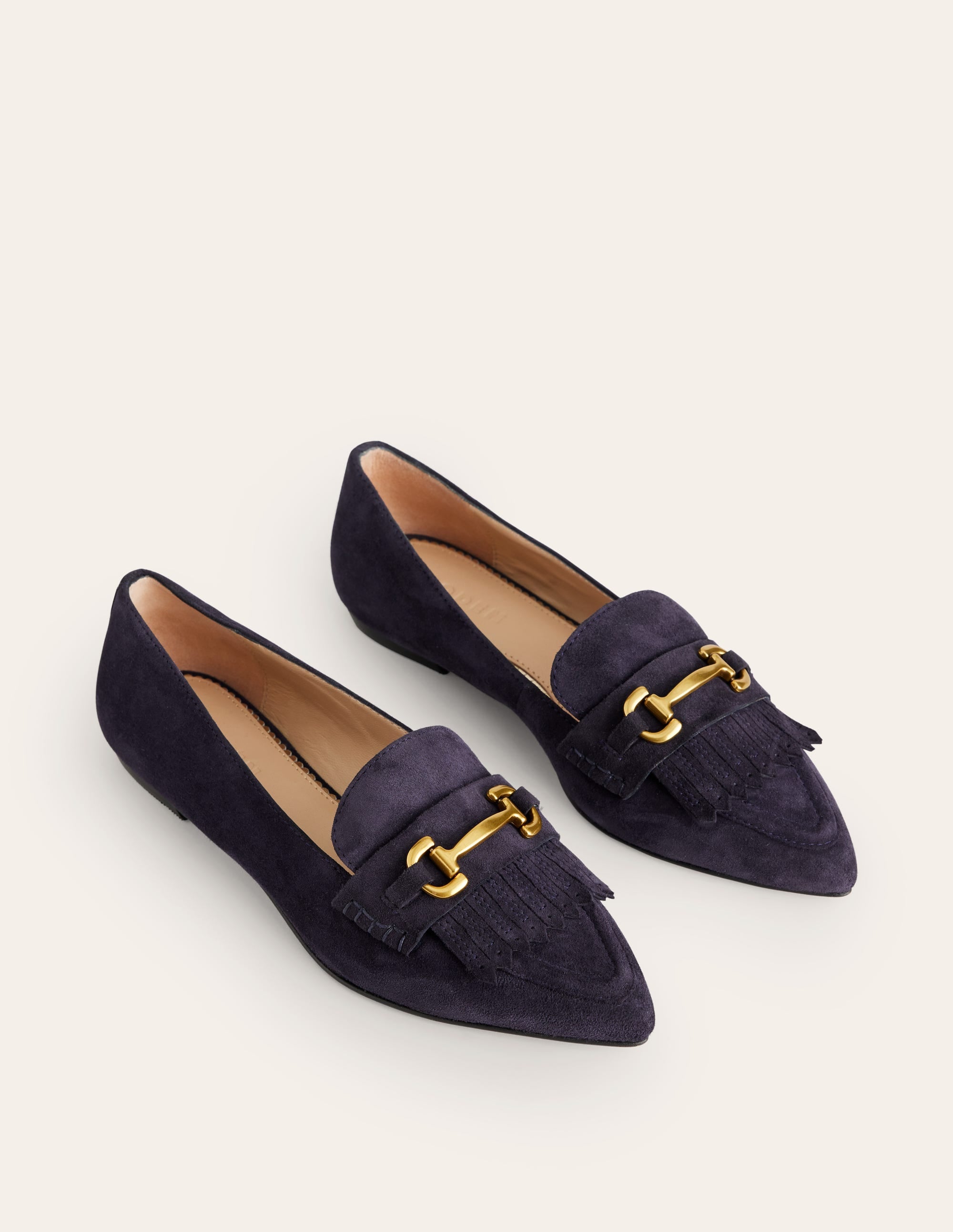 Mocassins Iris avec franges-Daim Bleu Marine - Image 3